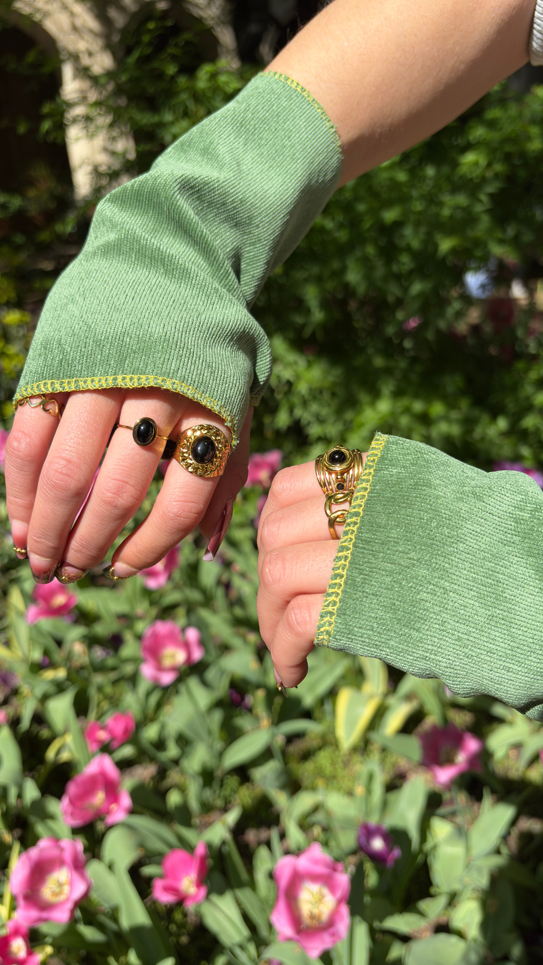 Mitaines • velours vert