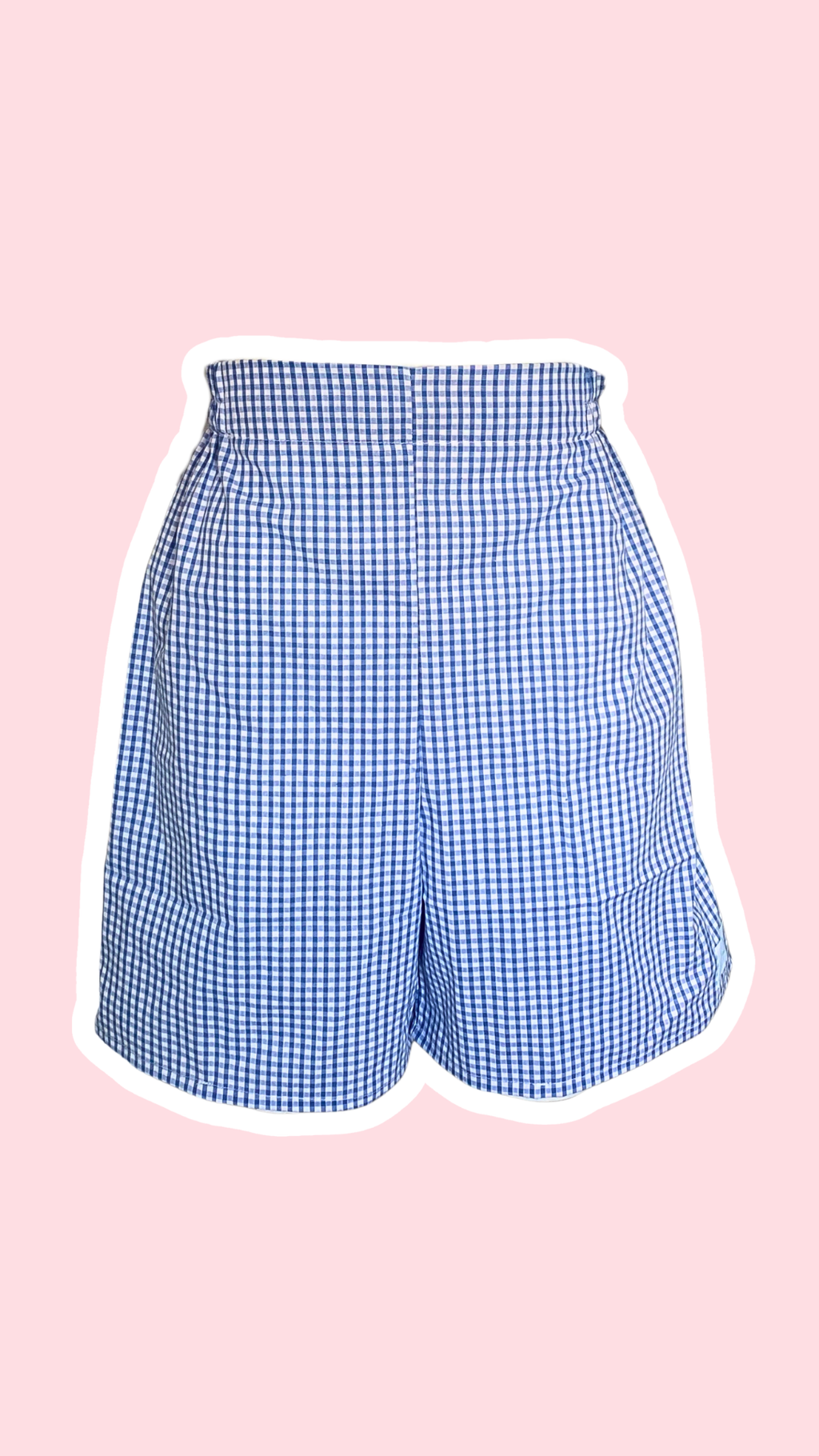 .Short • T.XS/S à XL • Short coton vichy bleu ciel