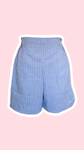 .Short • T.XS/S à XL • Short coton vichy bleu ciel