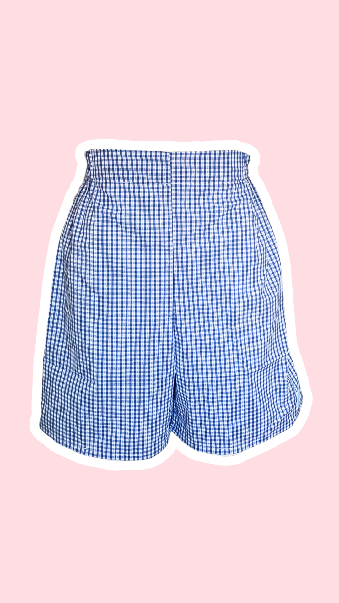.Short • T.XS/S à XL • Short coton vichy bleu ciel