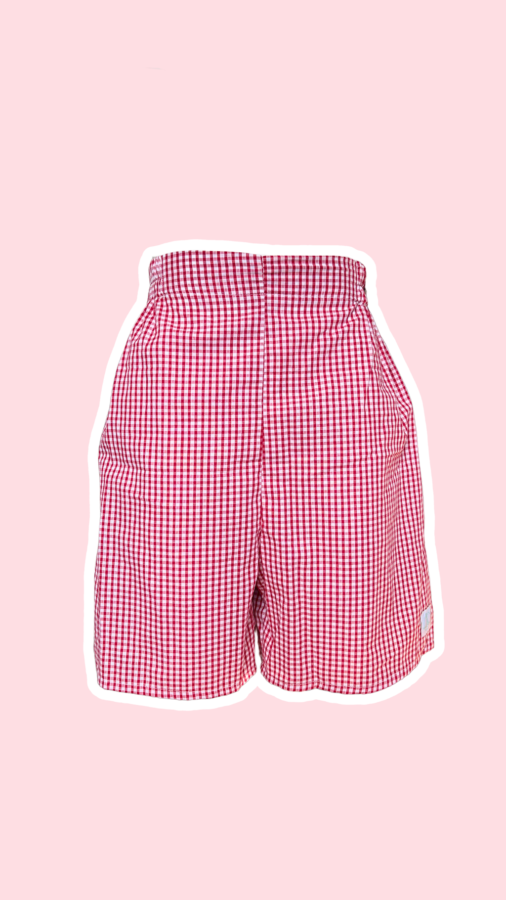 .Short • T.XS/S à XL • Short coton vichy rouge