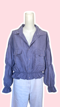 Intemporelle • T. 38 à 42 • Chemise courte manches longues en soie violette