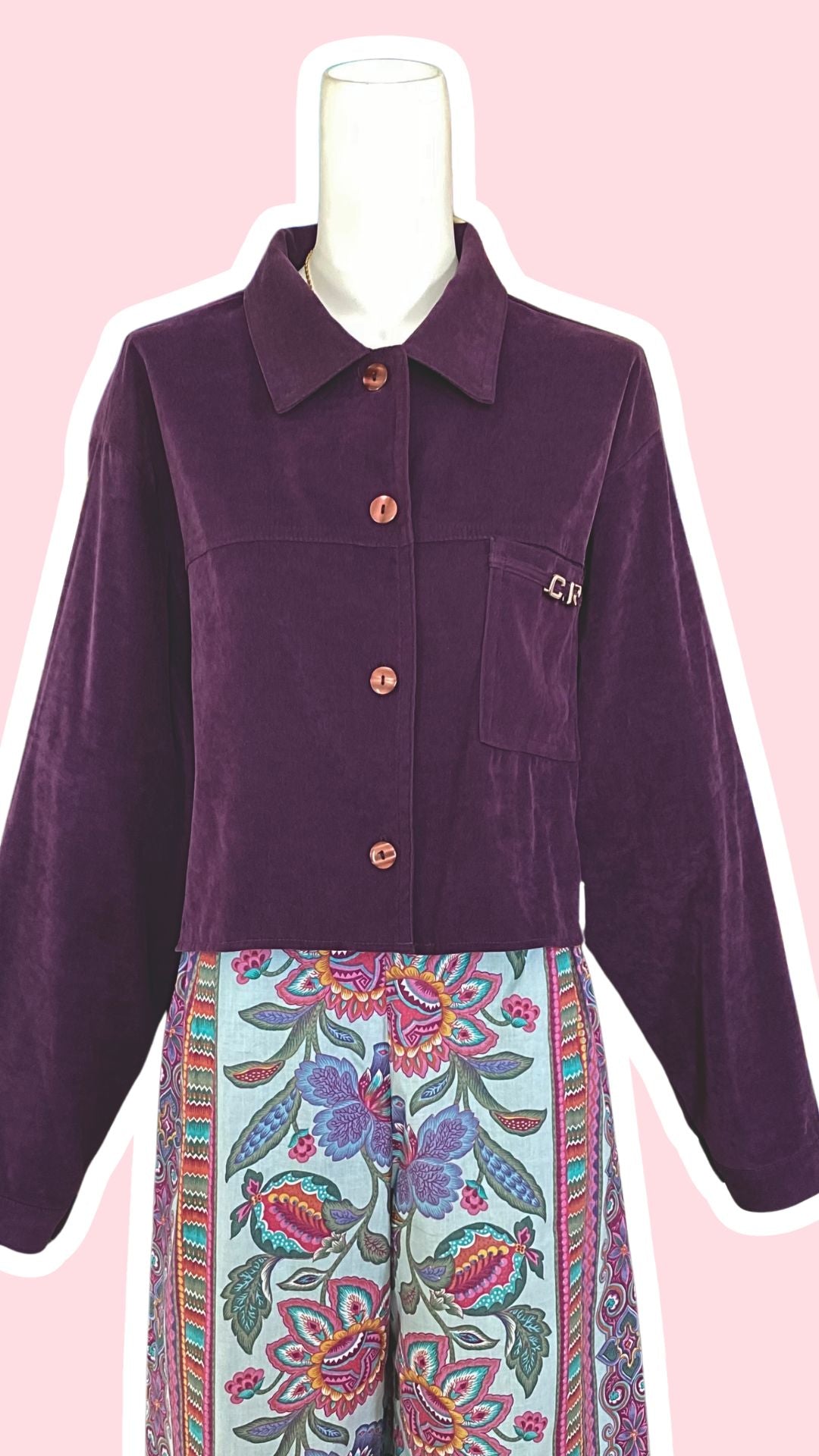 Cropped Jacket • T. 36 à 42 • Surchemise courte violette