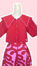 Sweaties • T.34 à 38 • Chemise grand col rouge & rouge
