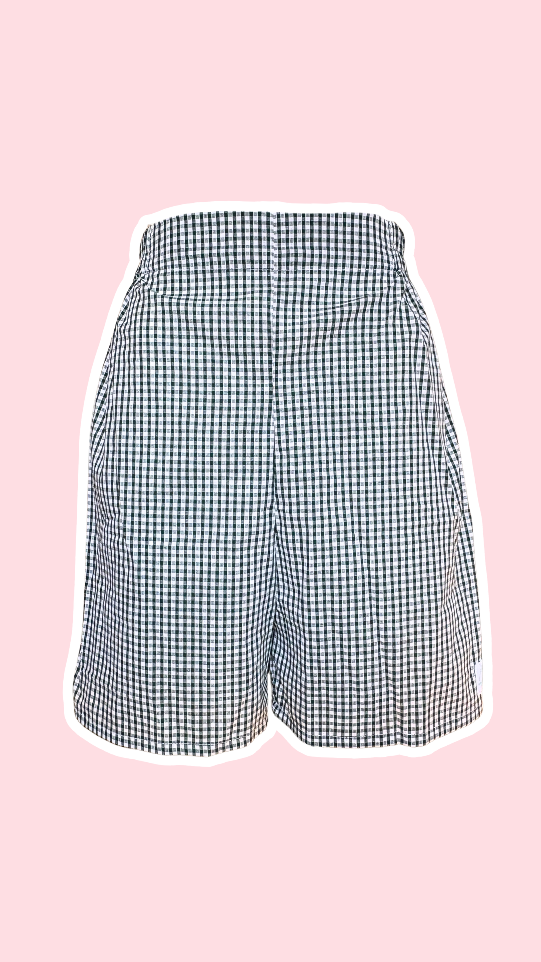 Short • T.XS/S à XL • Short coton vichy vert foncé