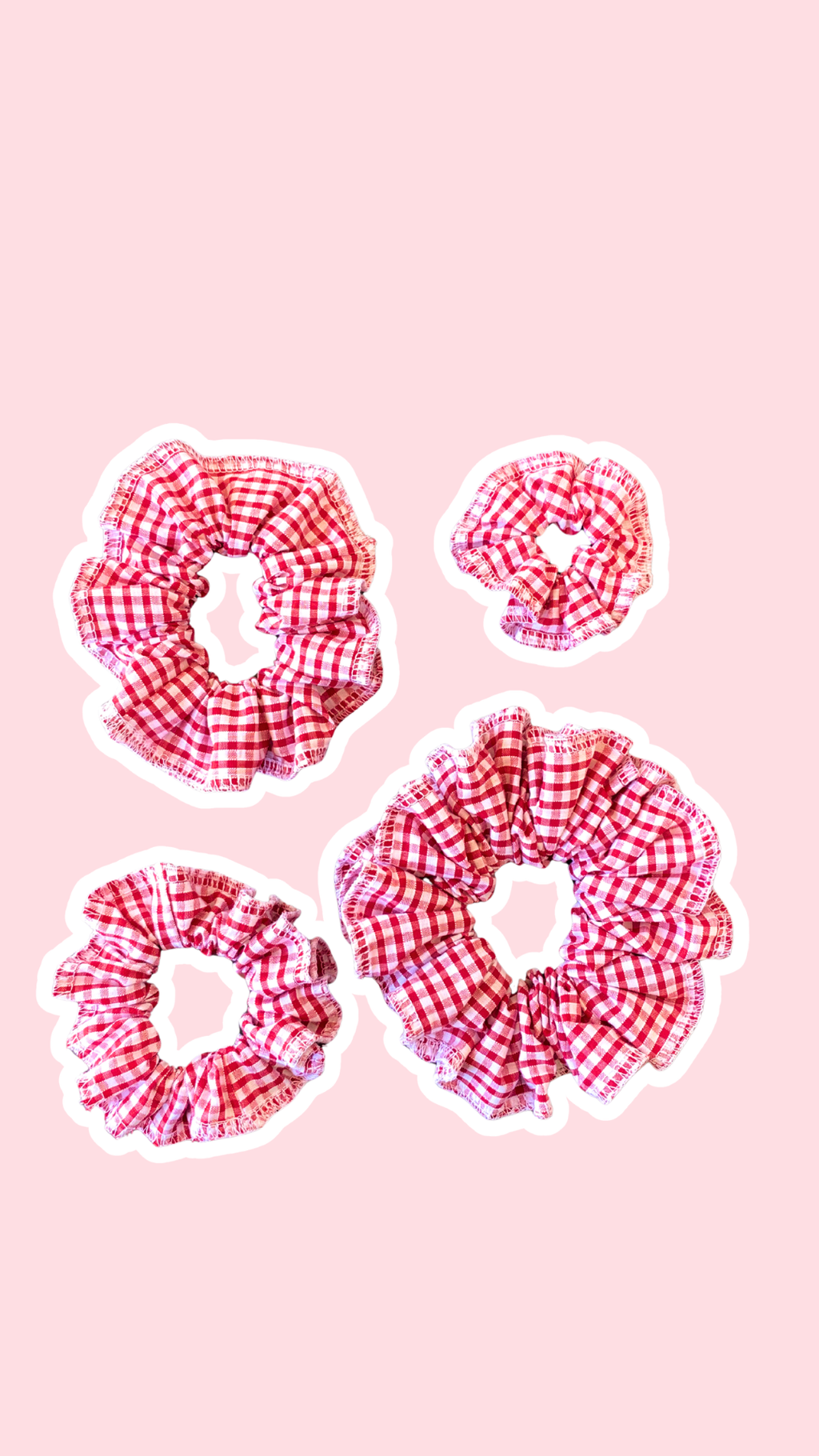 .Scrunchy • T. XS à XL • Chouchou vichy rouge