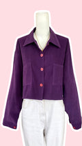 Cropped Jacket • T. 38 à 46 • Surchemise veste courte violette foncée