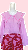 Sweaties • T.40 à 46 • Chemise grand col vichy rose
