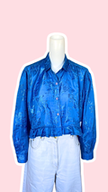 Froufrou • T. 36 à 42 • Chemise courte manches longues bleue irisée