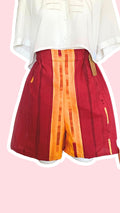 Short • T.S • Short upcyclé rayé orange et bordeaux