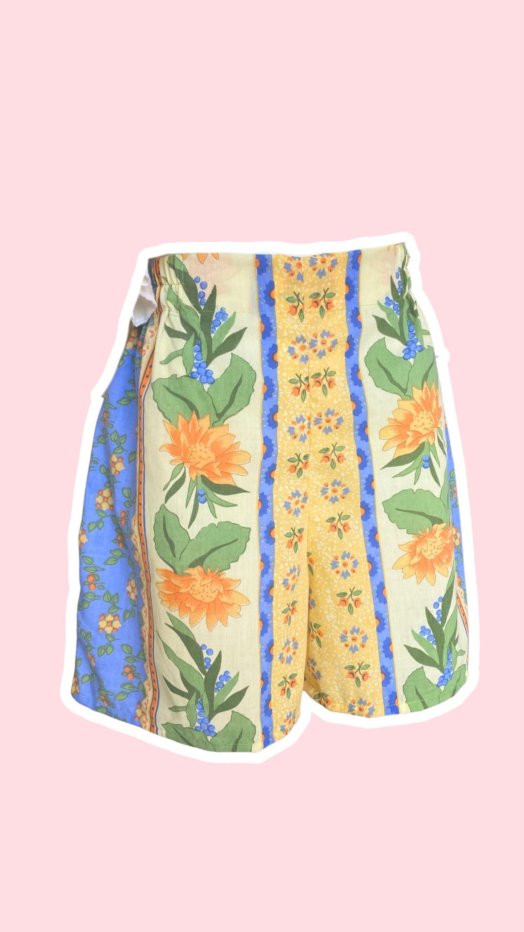 Short • T.XS/S et M • Short upcyclé provençal pastel