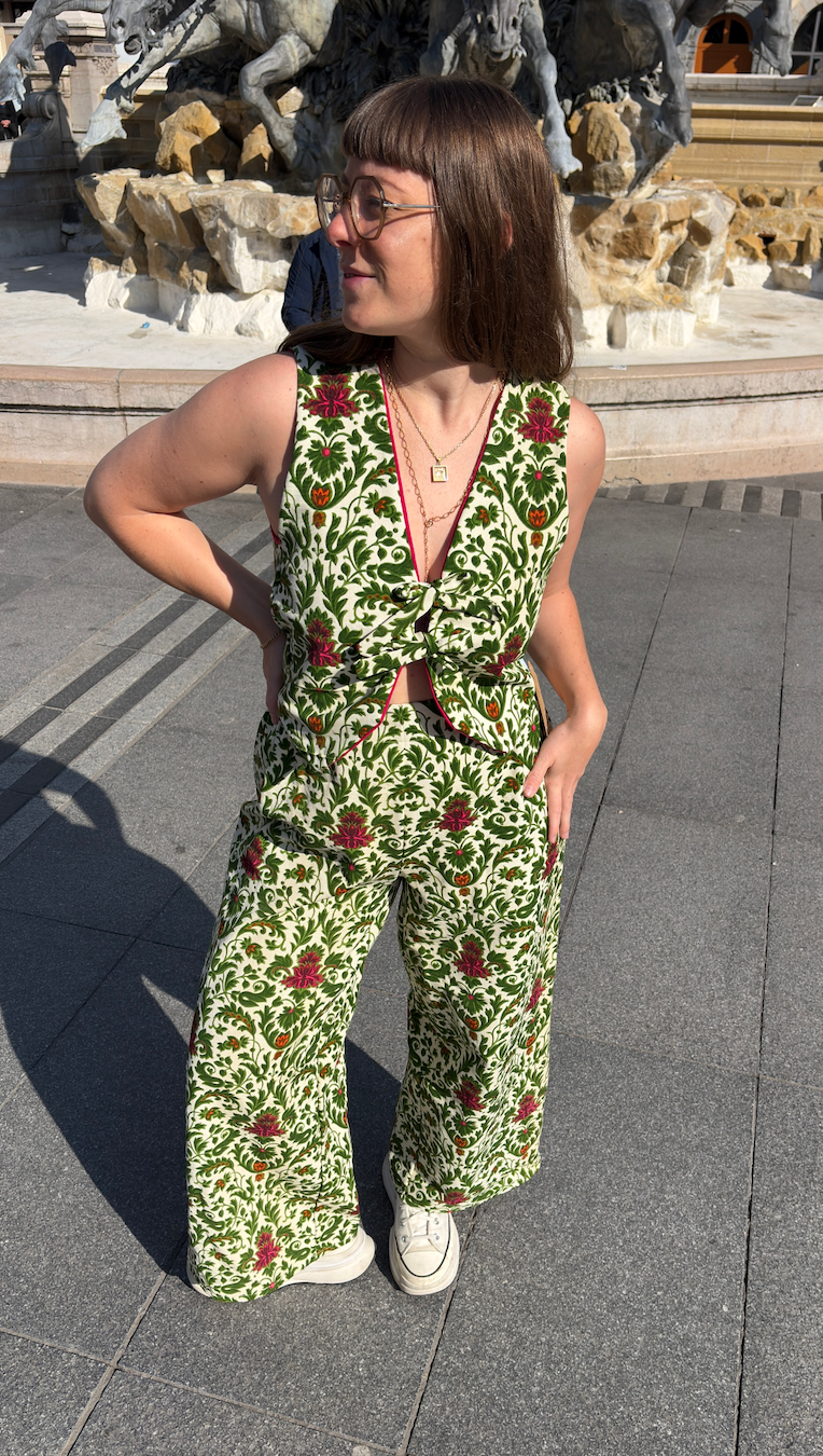 Pants • Taille L • Pantalon upcyclé incroyable motifs baroque