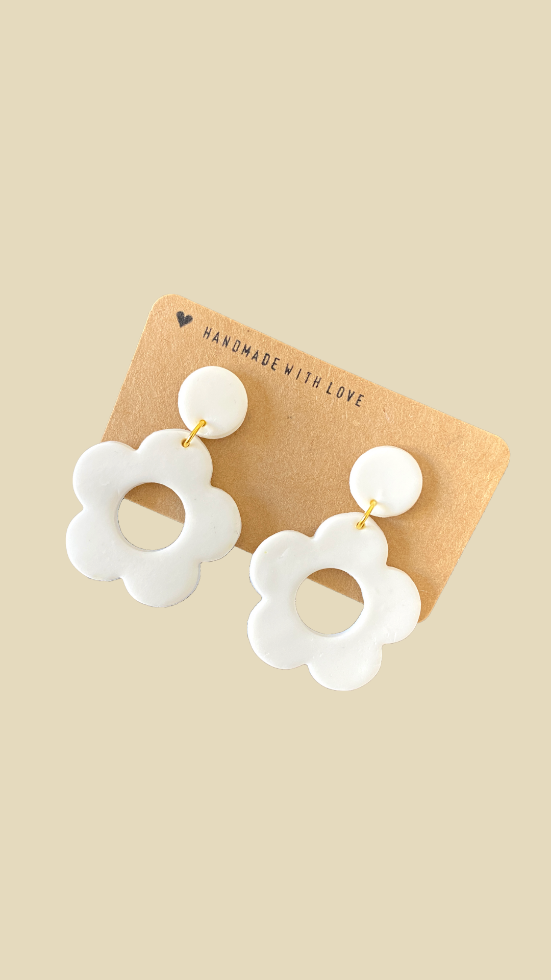 Boucles d’oreilles • Boucles en fleurs 70s blanches
