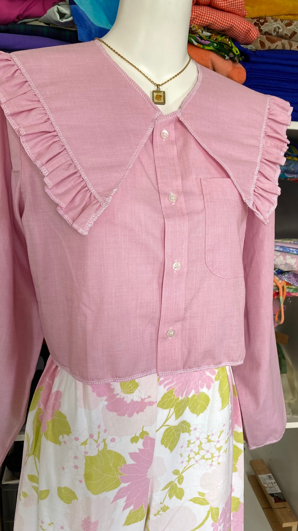 Sweaties • T.34 à 36 • Chemise grand col rose