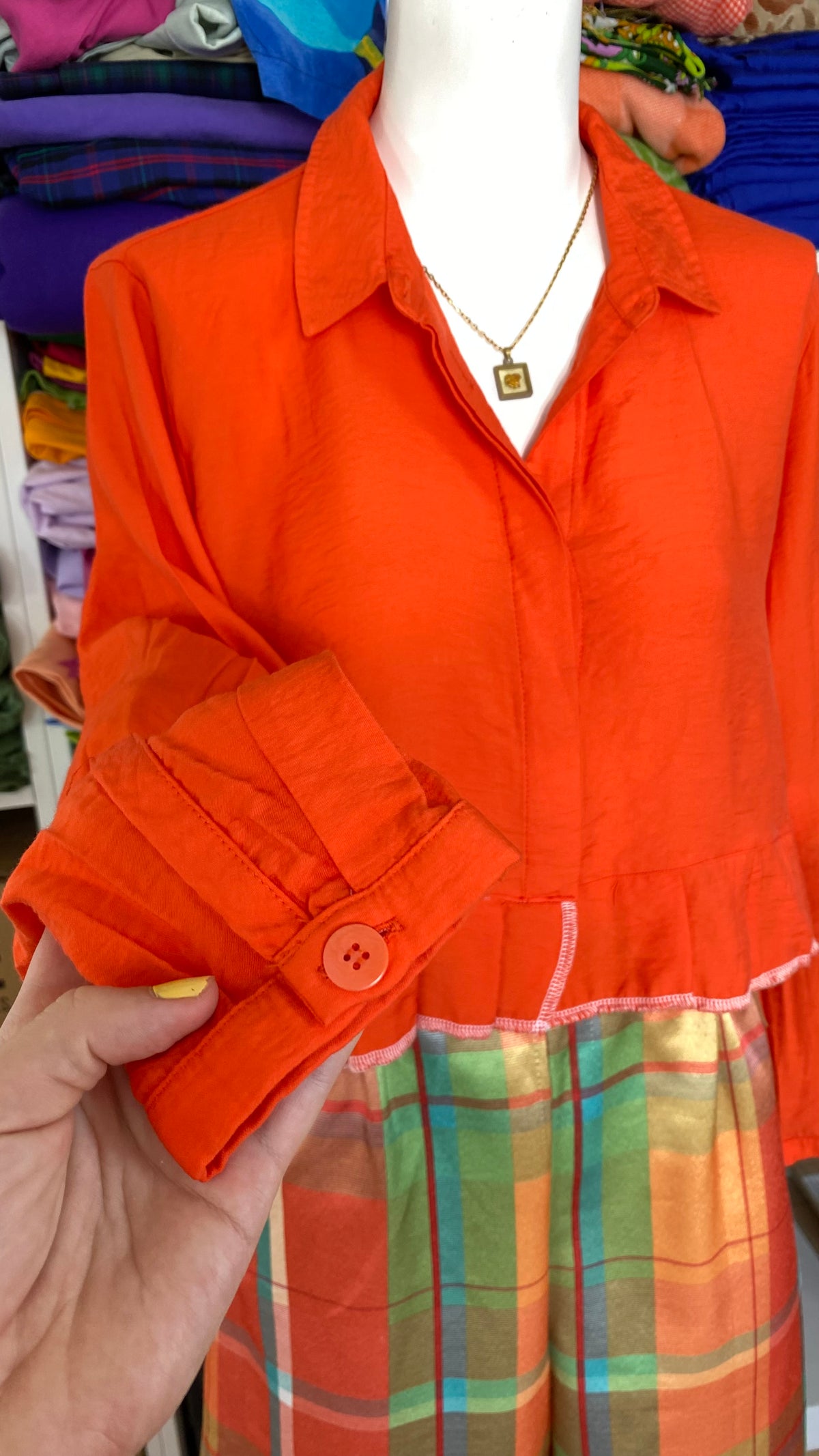 Froufrou • T. 34 à 36 • Chemise crop top orange