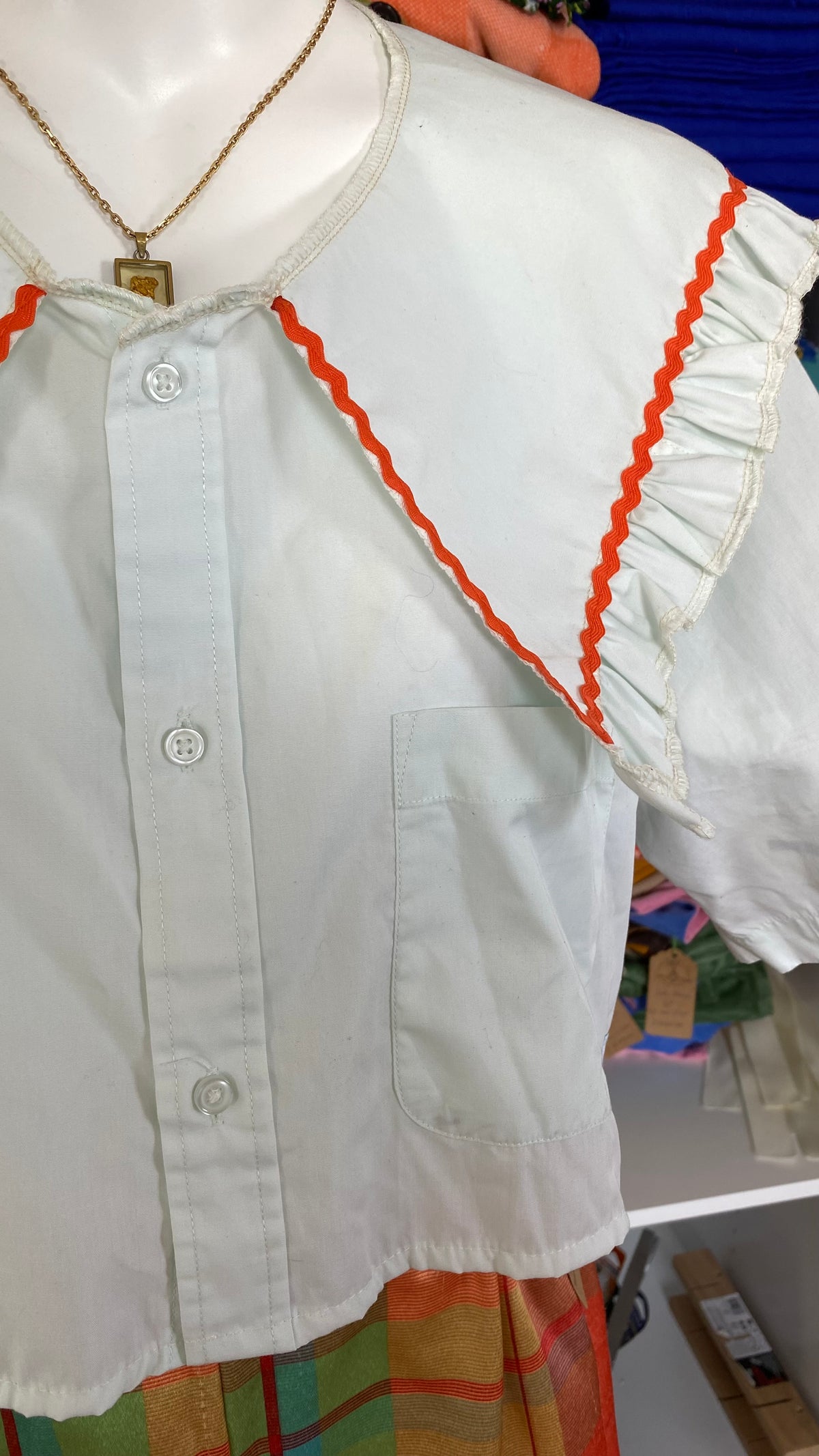 Sweaties • T.36 à 40 • Chemise grand col bleu d'eau