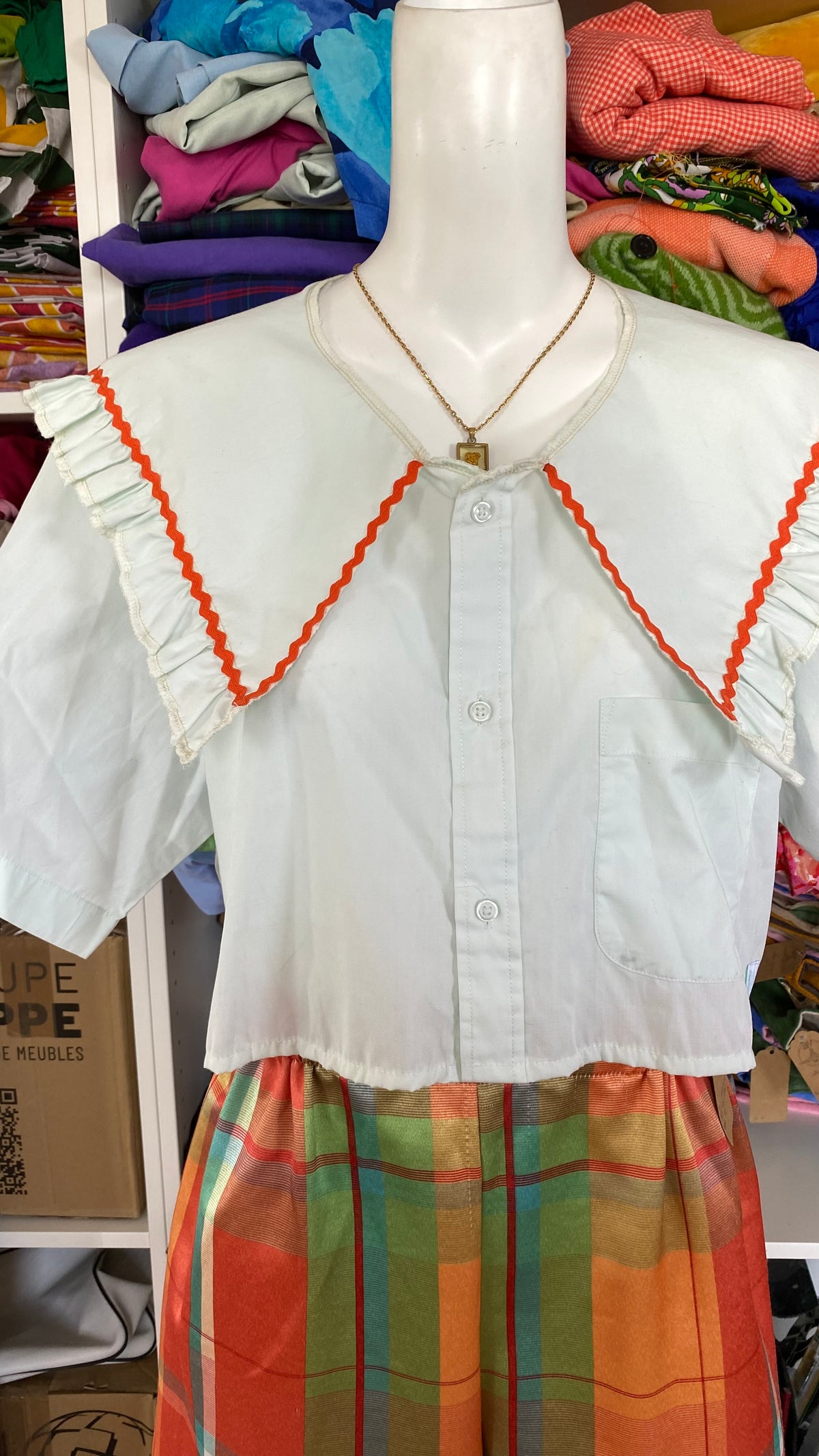 Sweaties • T.36 à 40 • Chemise grand col bleu d'eau