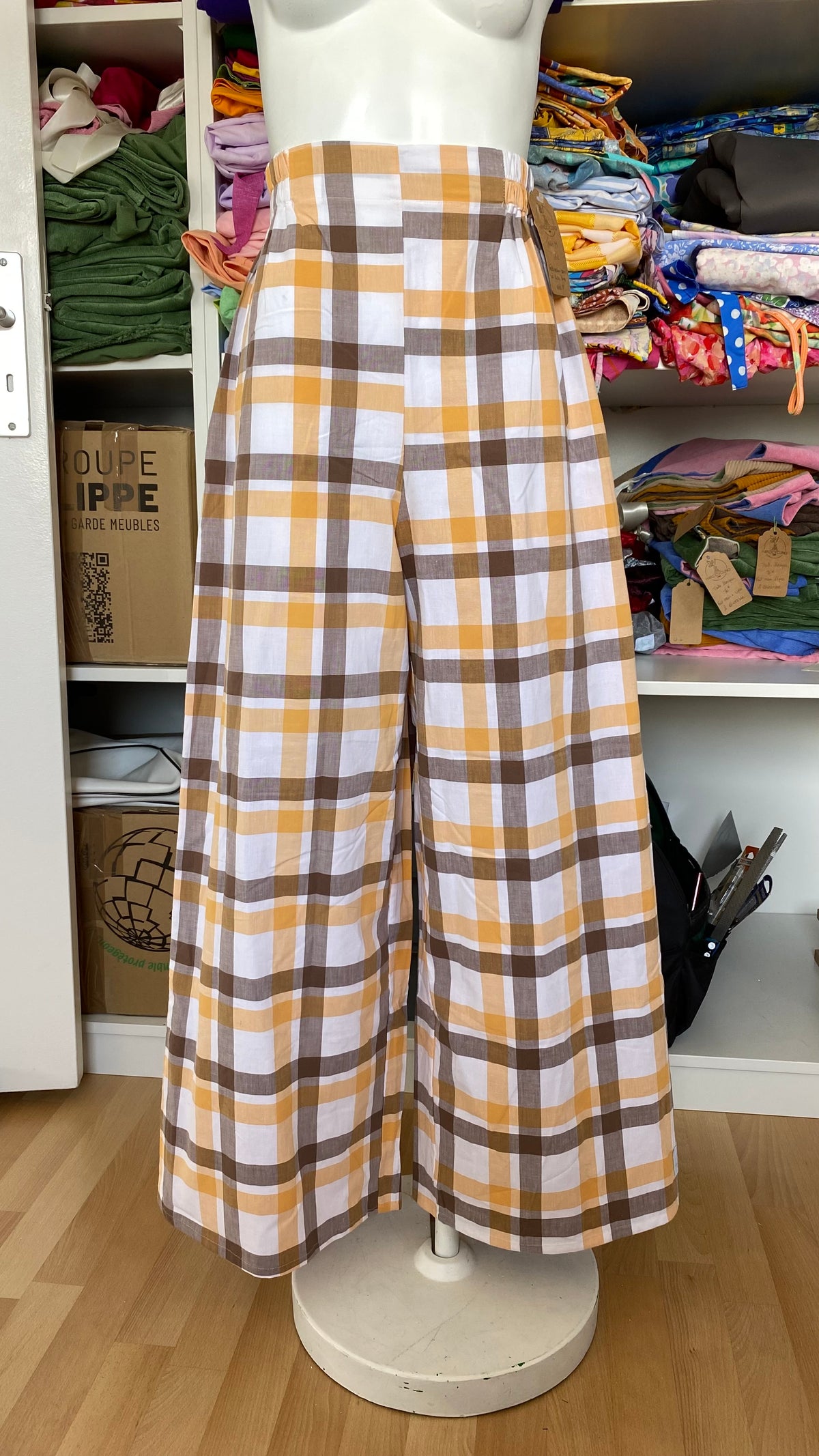 Pants • Taille M • Pantalon upcyclé à carreaux