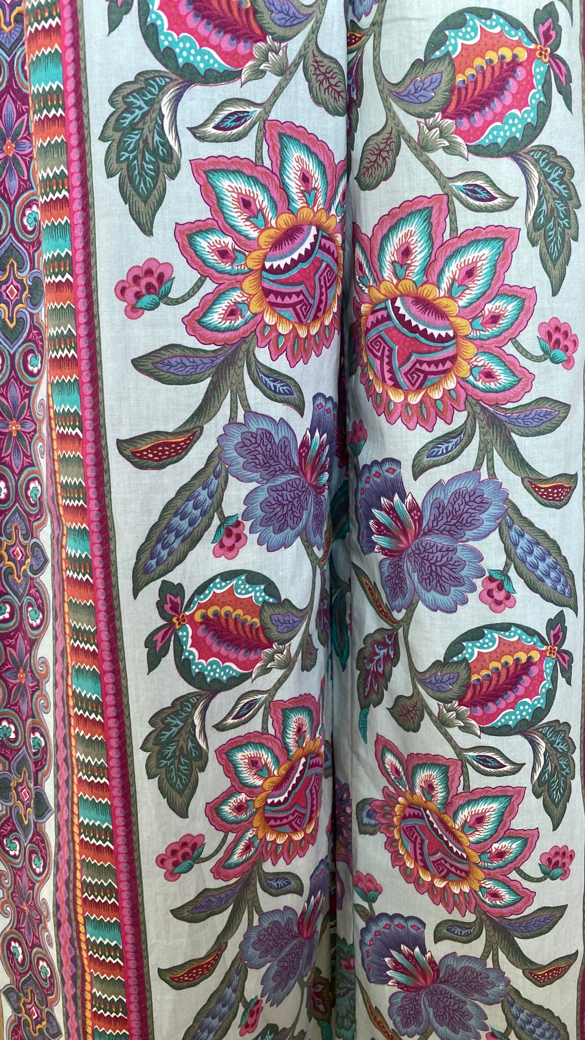 Pants • Taille XS/S • Pantalon upcyclé bleu motif cachemire