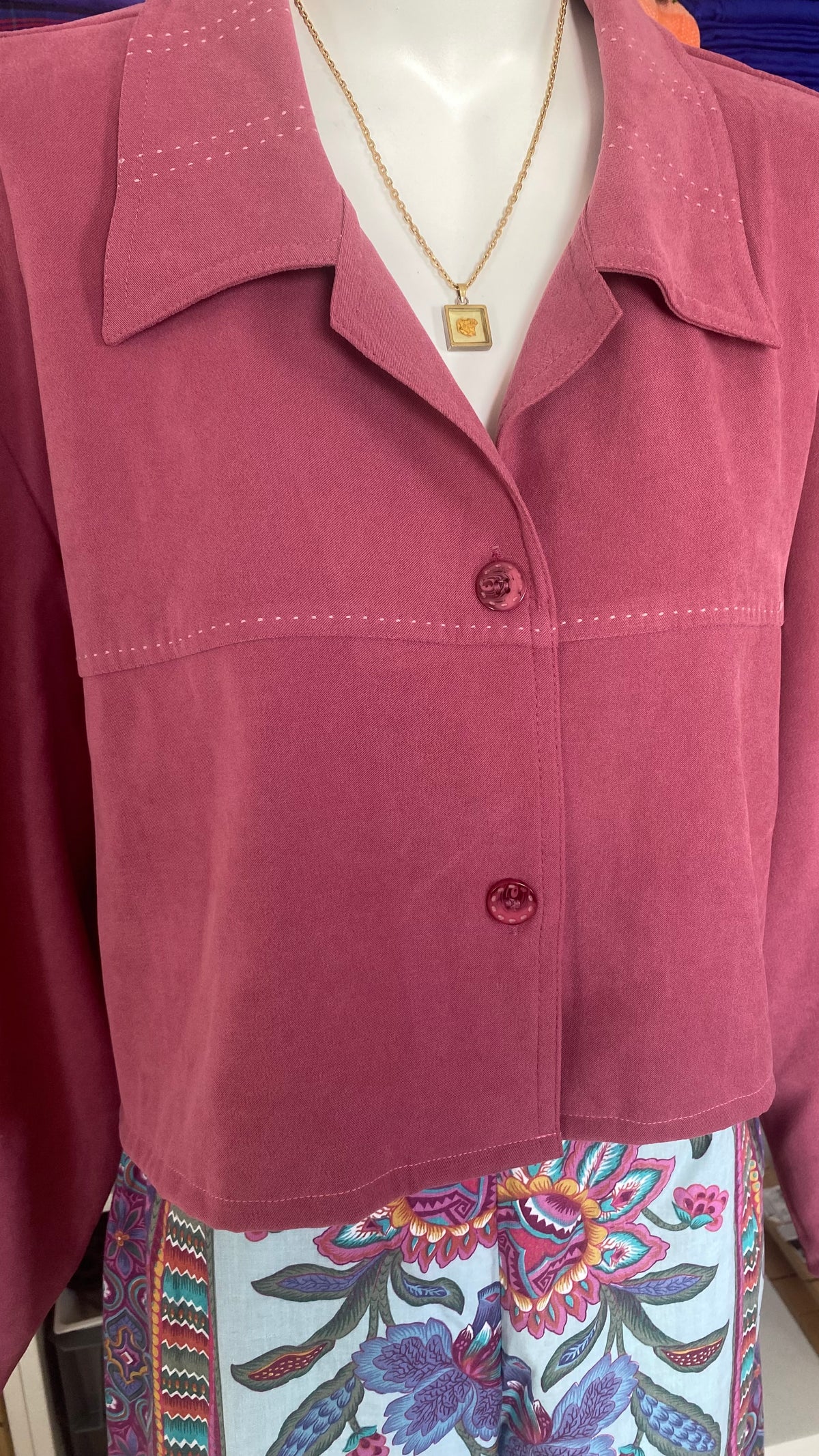 Cropped Jacket • T. 38 à 44 • Surchemise courte vieux rose