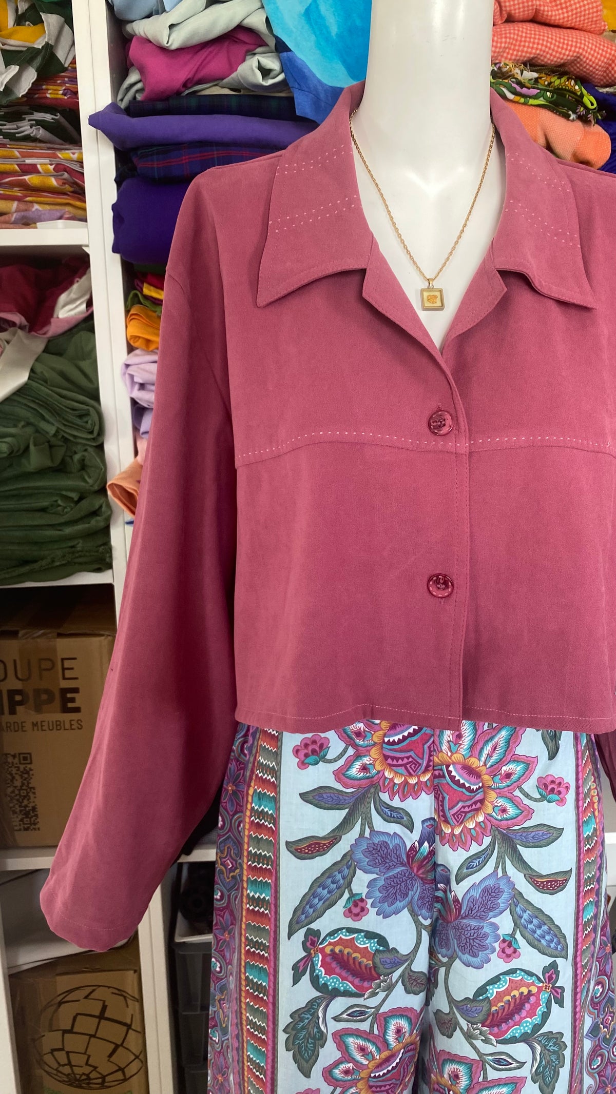 Cropped Jacket • T. 38 à 44 • Surchemise courte vieux rose