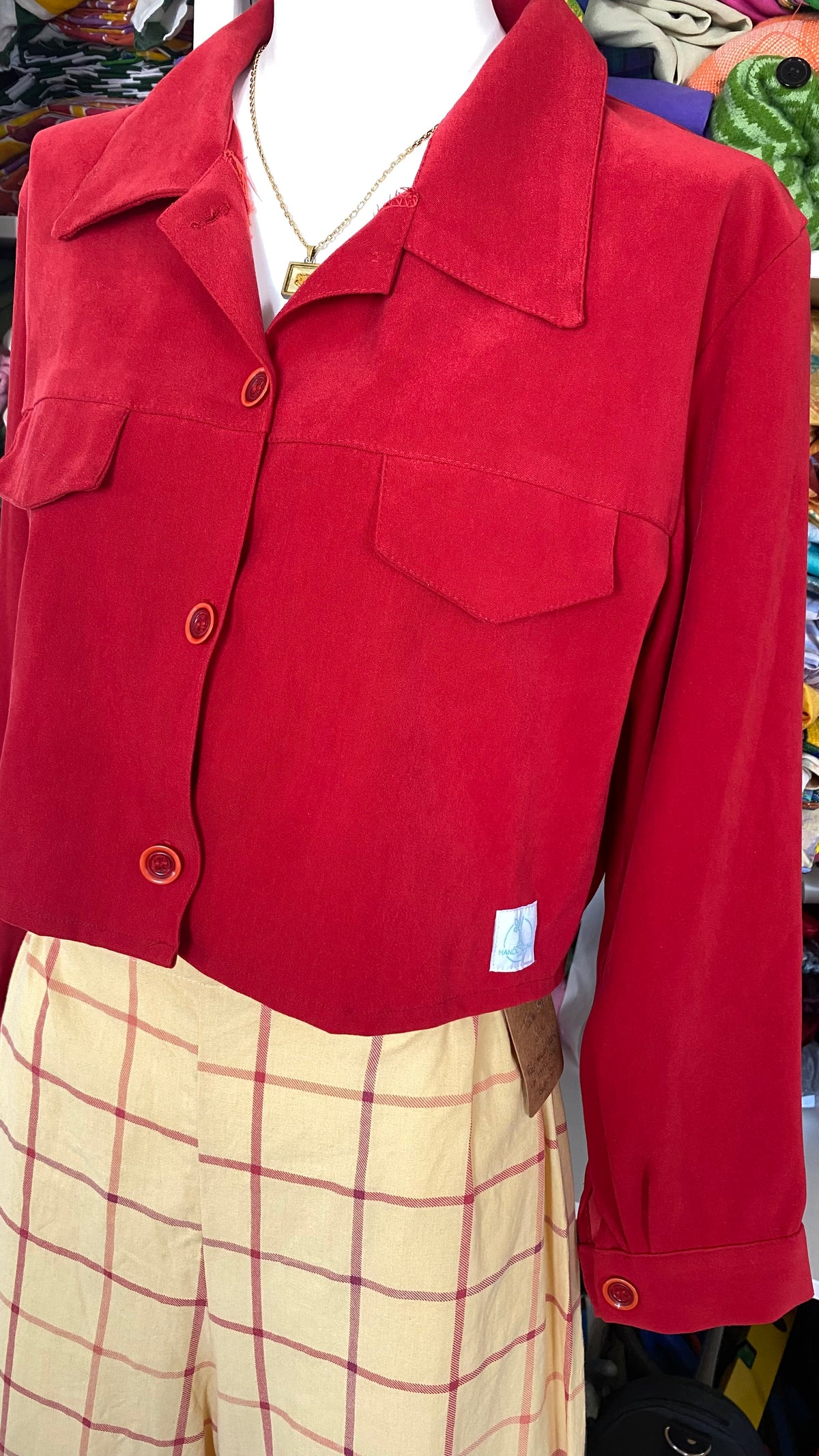 Cropped Jacket • T. 34 à 36 • Surchemise courte rouge vif