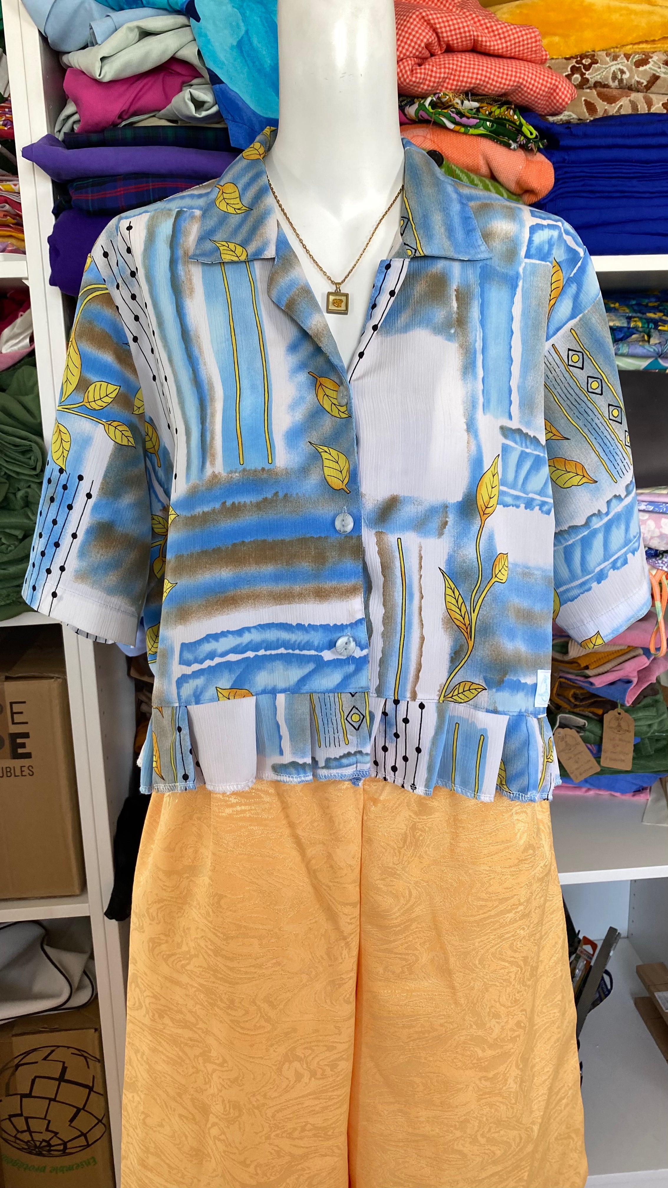 Froufrou • T. 38 à 44 • Chemise bleu à motifs