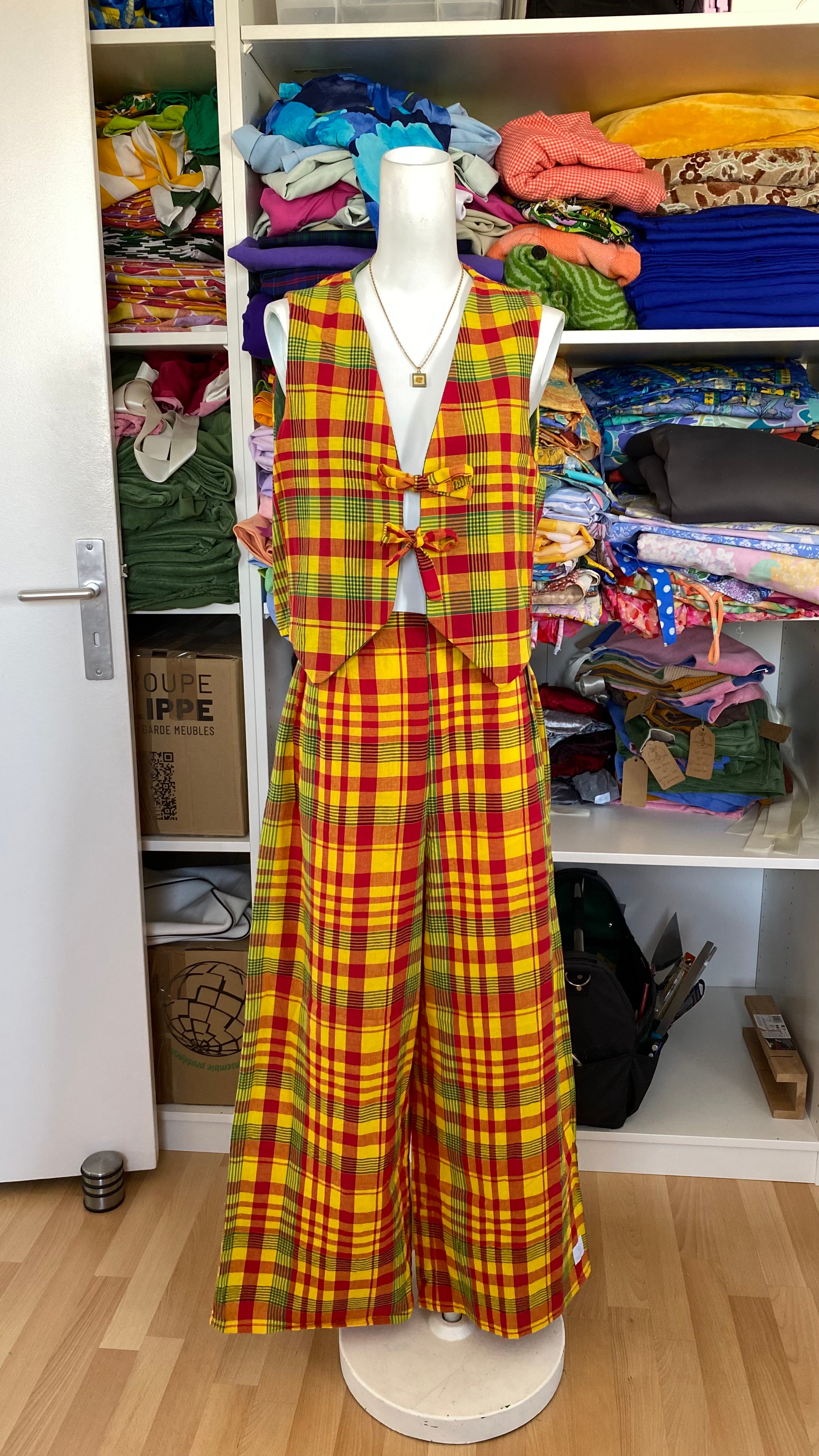 Pants • Taille M • Pantalon upcyclé madras