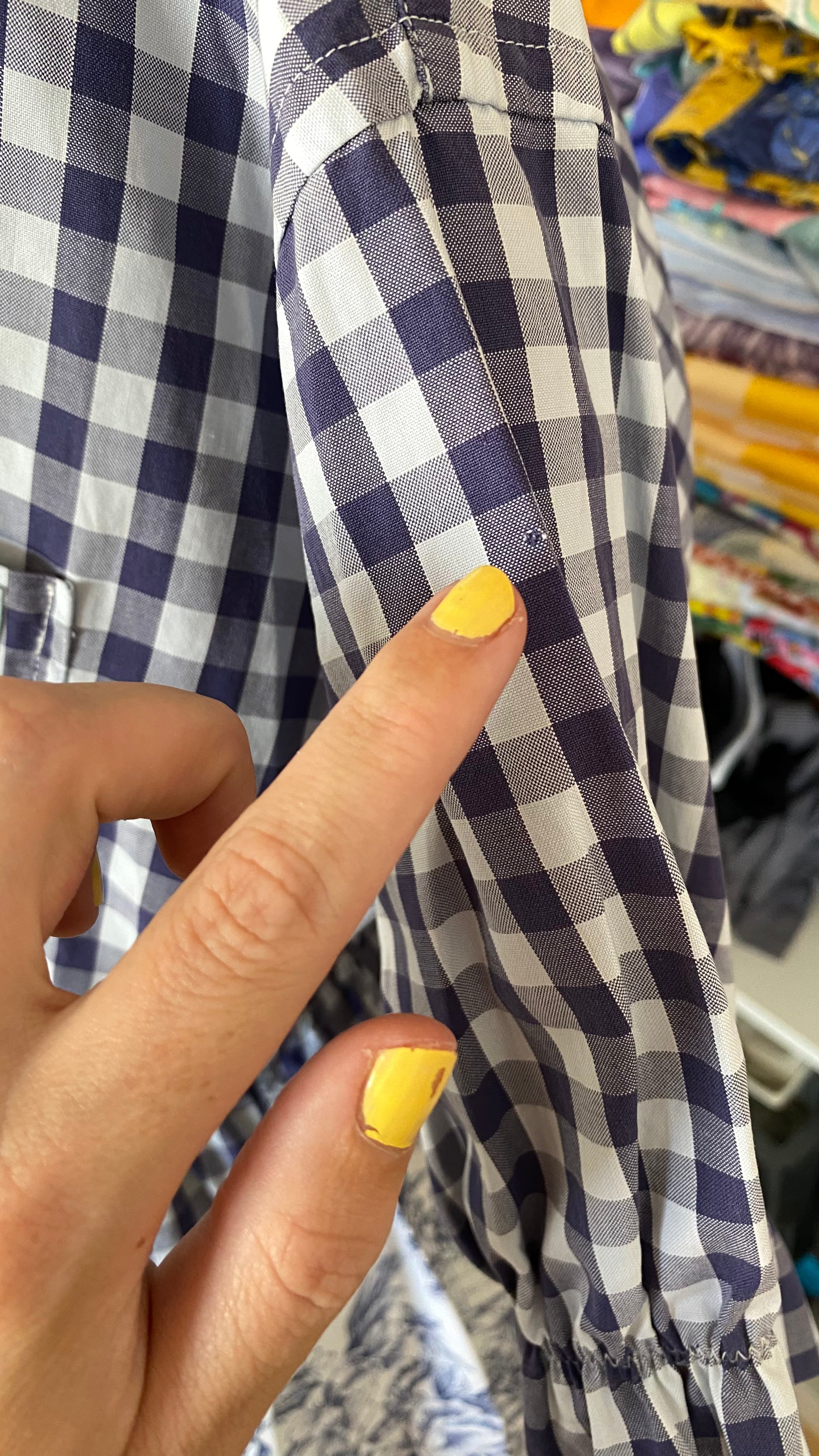 Intemporelle • T. 38 à 42 • Chemise crop bleu à carreaux
