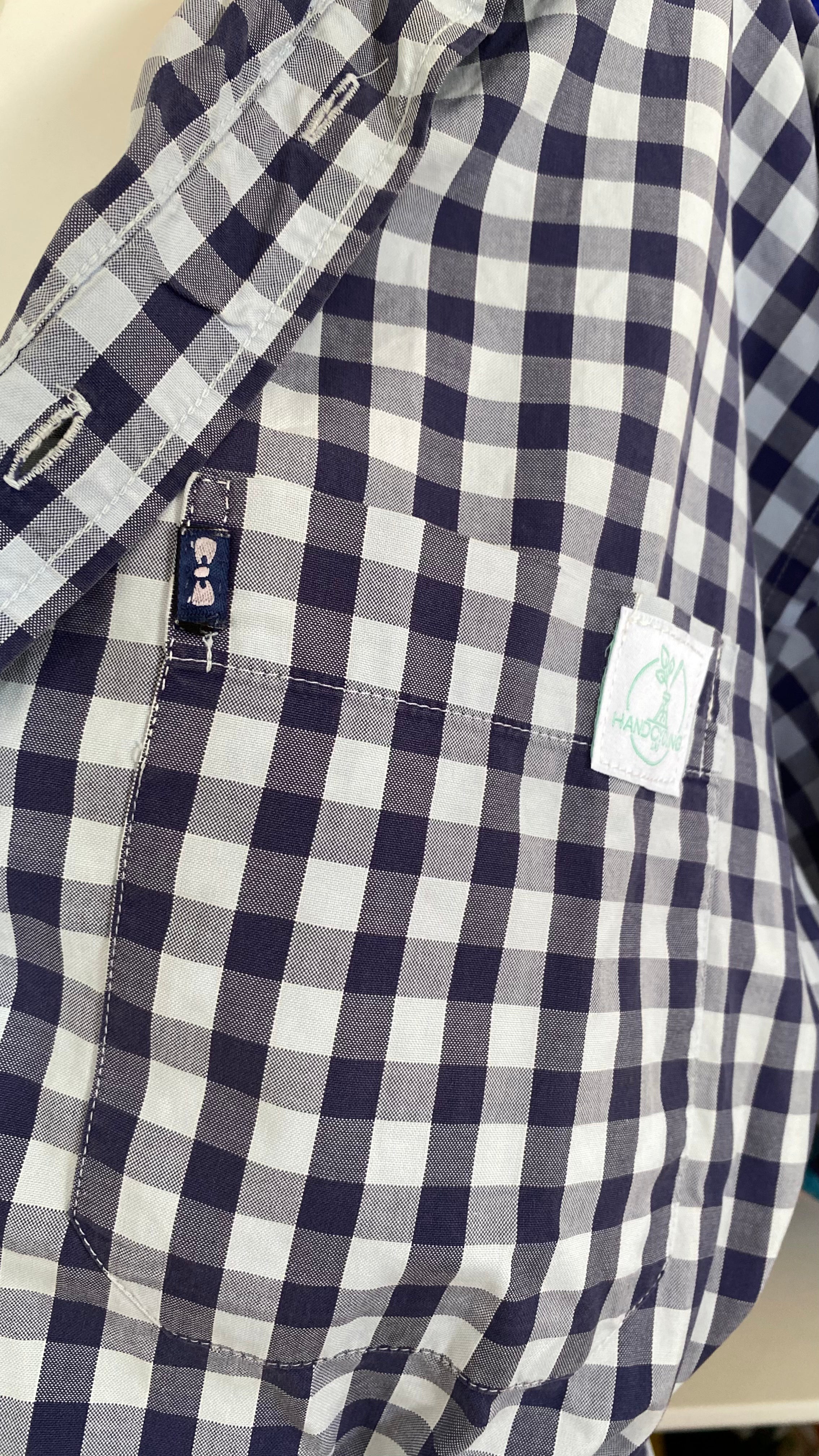Intemporelle • T. 38 à 42 • Chemise crop bleu à carreaux