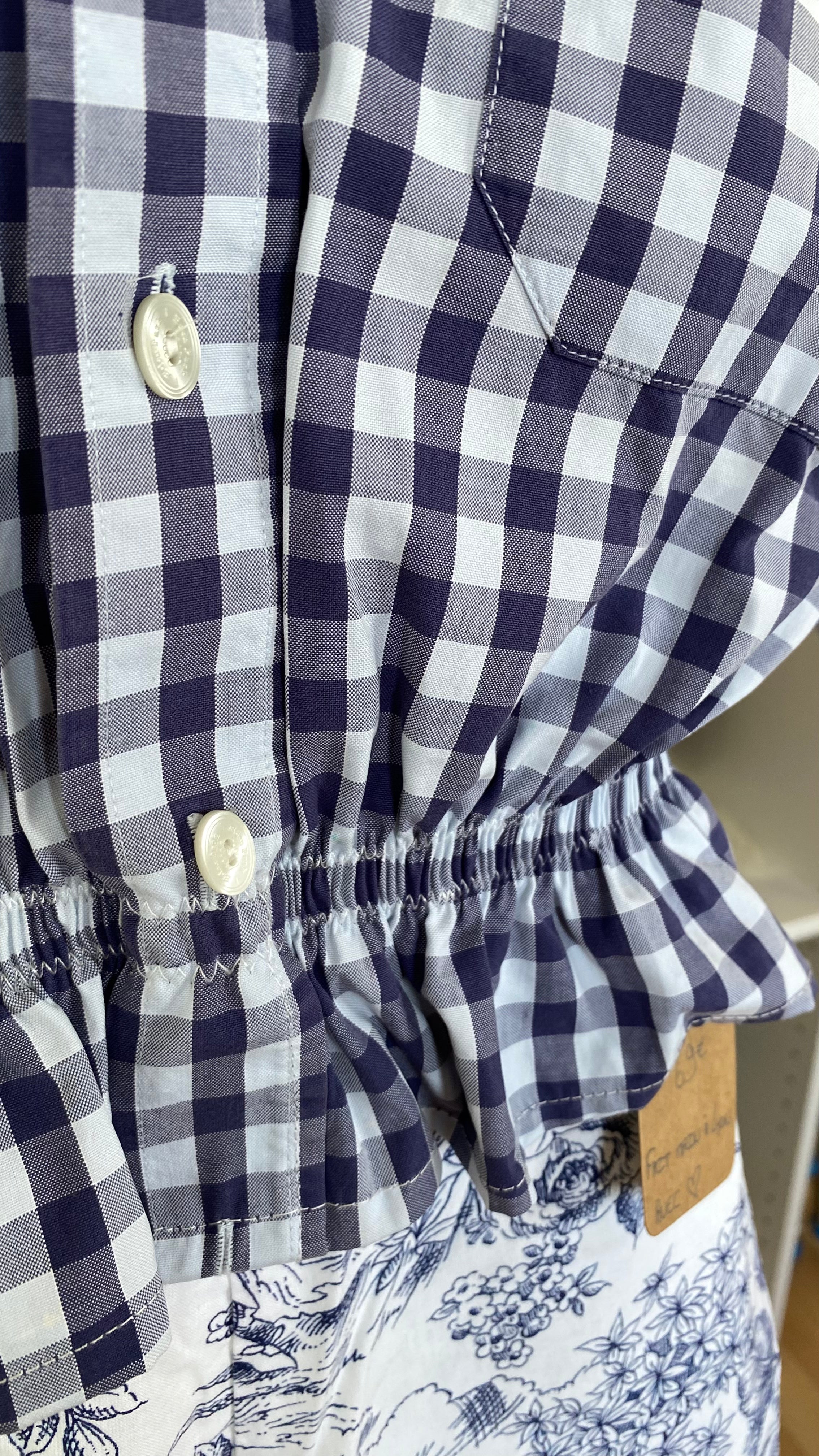 Intemporelle • T. 38 à 42 • Chemise crop bleu à carreaux