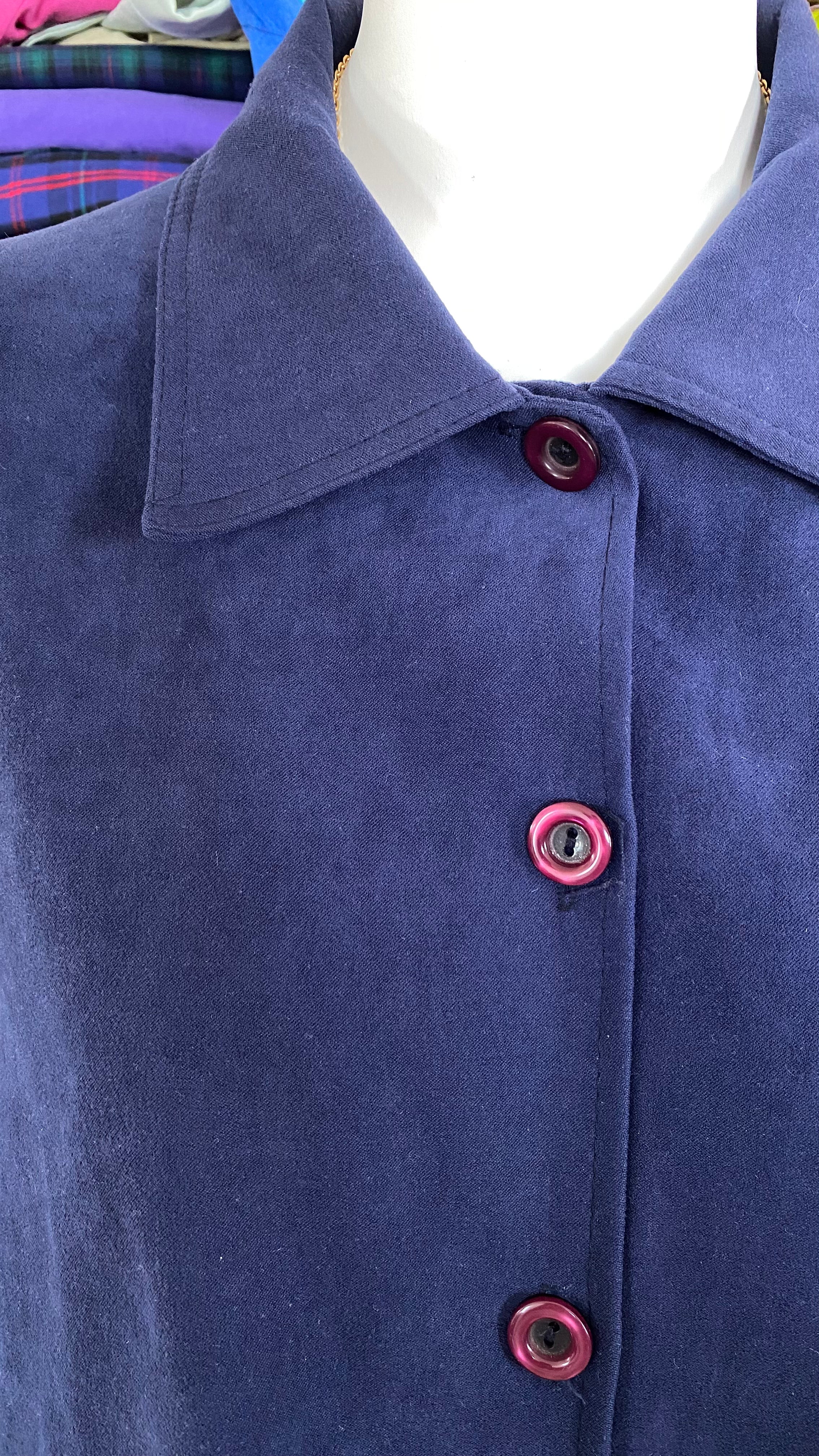 Cropped Jacket • T. 36 à 40 • Surchemise courte bleu foncé