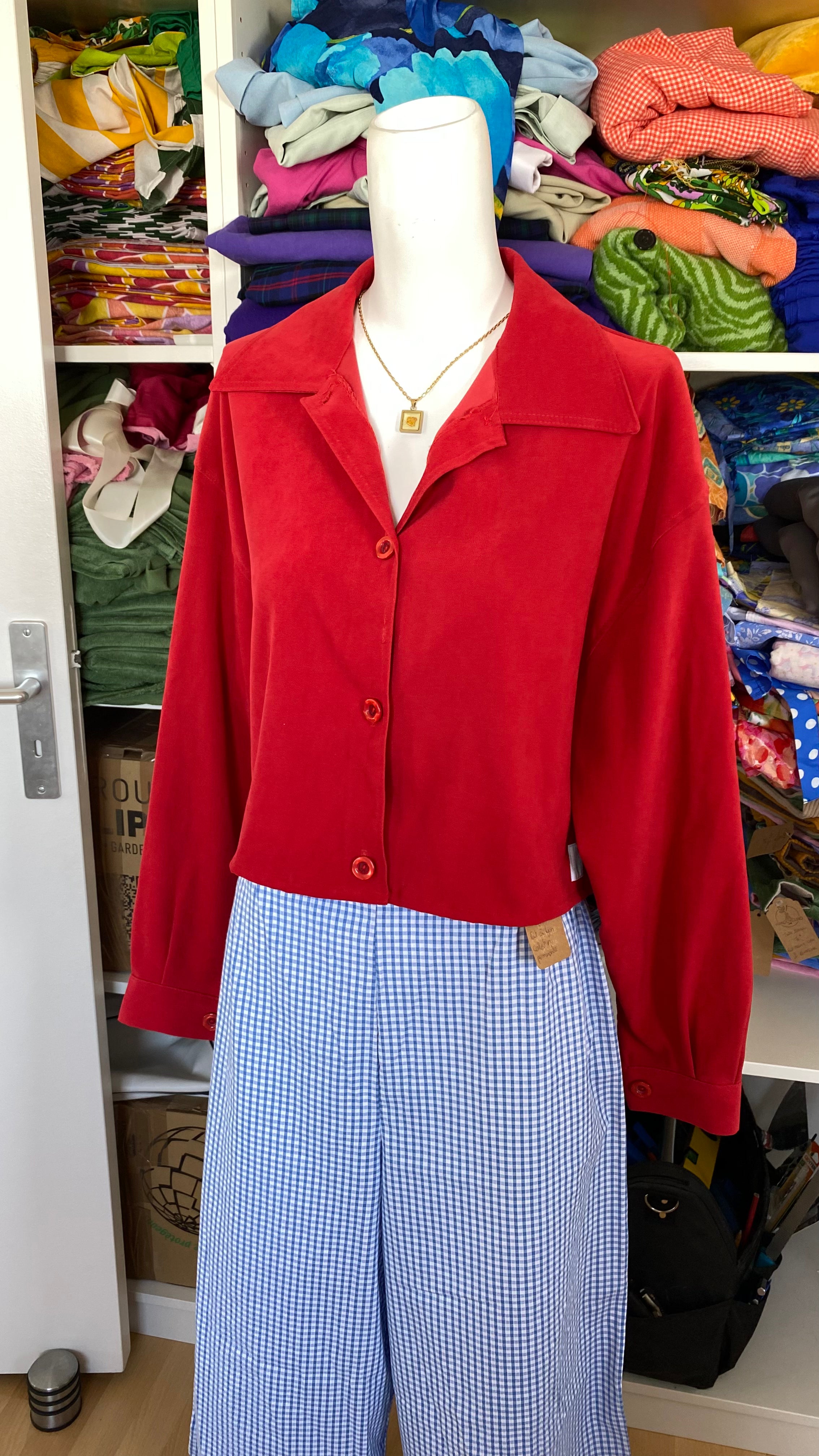 Cropped Jacket • T. 38 à 44 • Surchemise courte framboise
