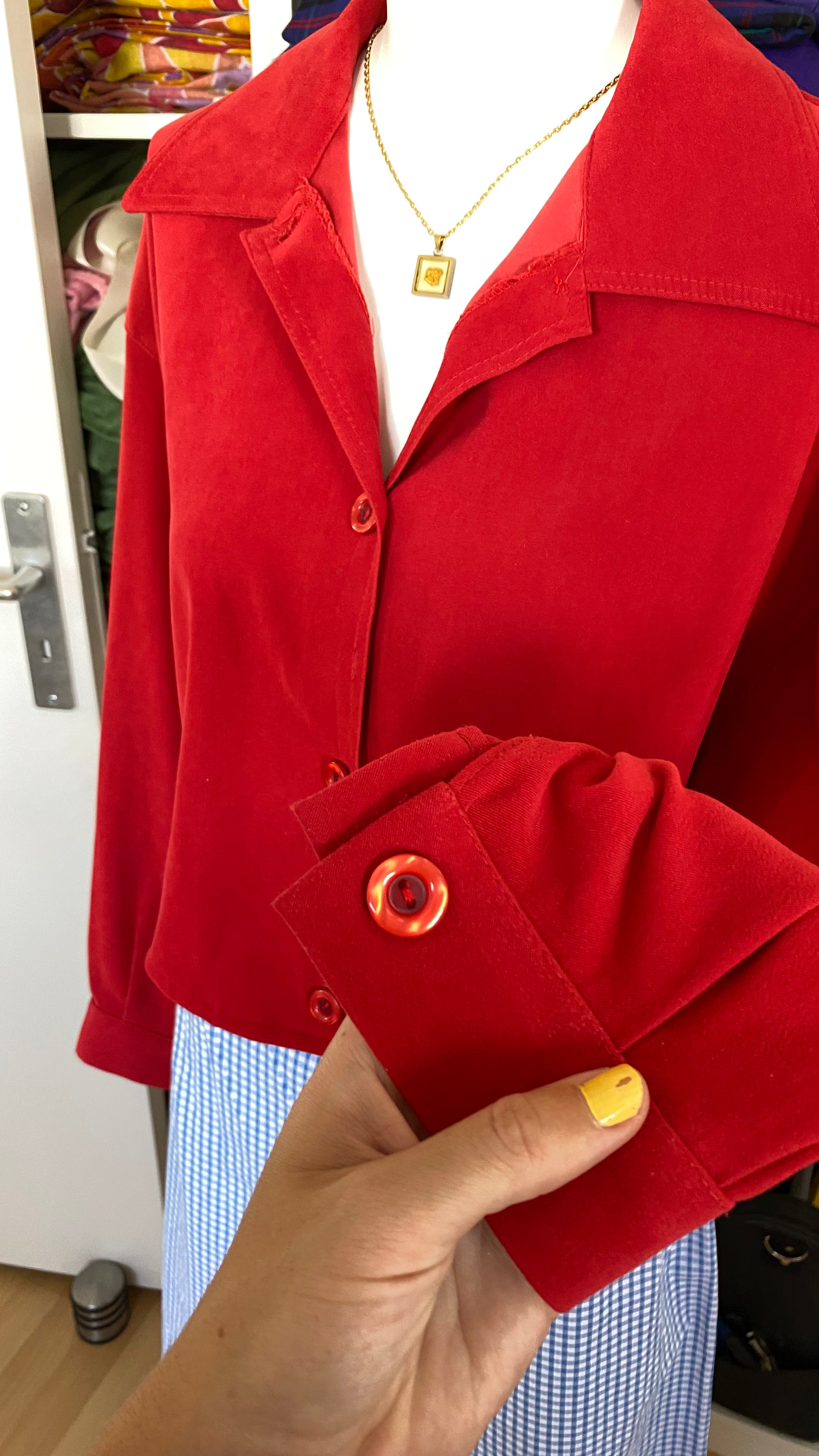 Cropped Jacket • T. 38 à 44 • Surchemise courte framboise