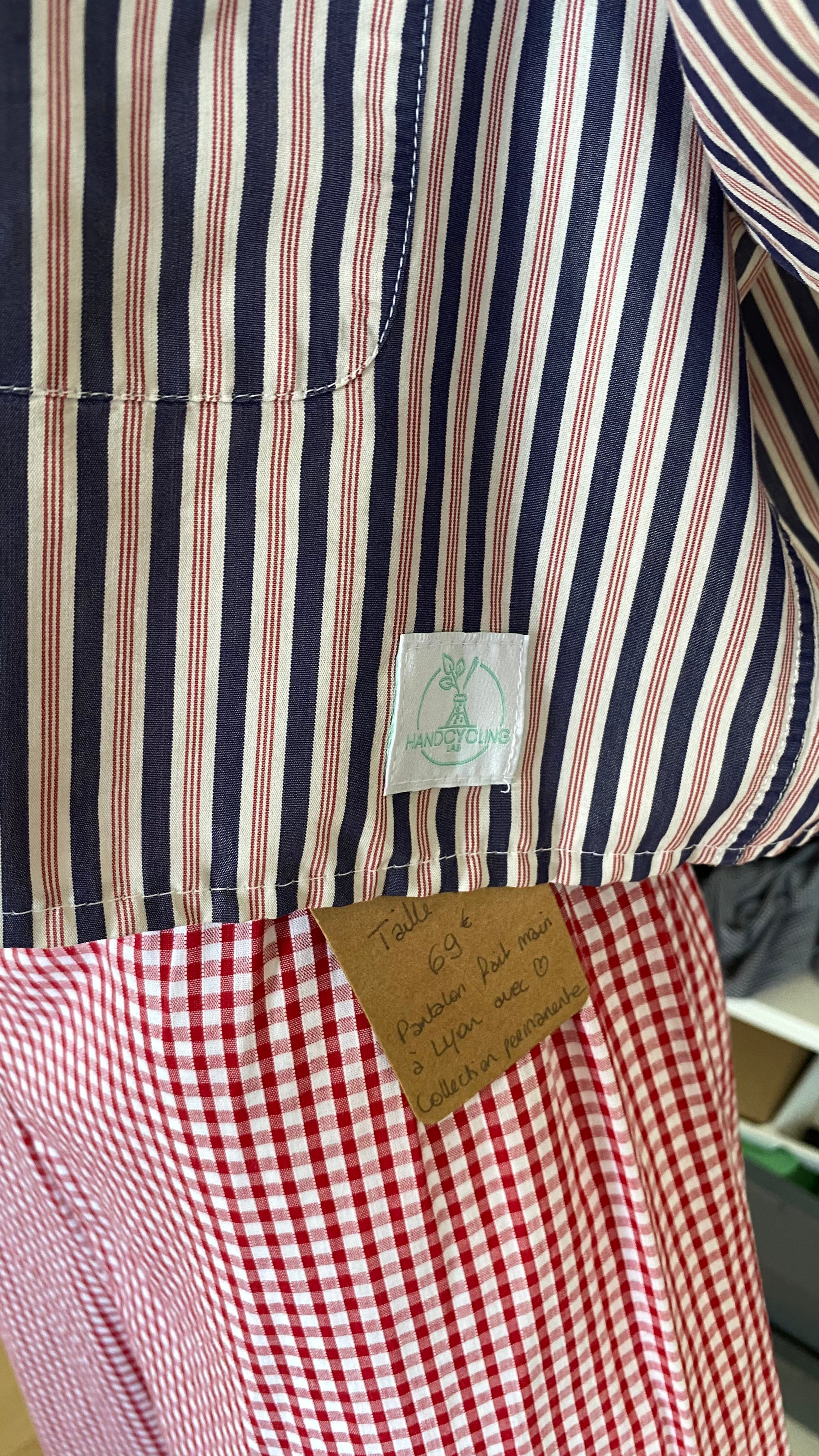 Sweaties • T.38 à 44 • Chemise grand col rayures rouge et bleu