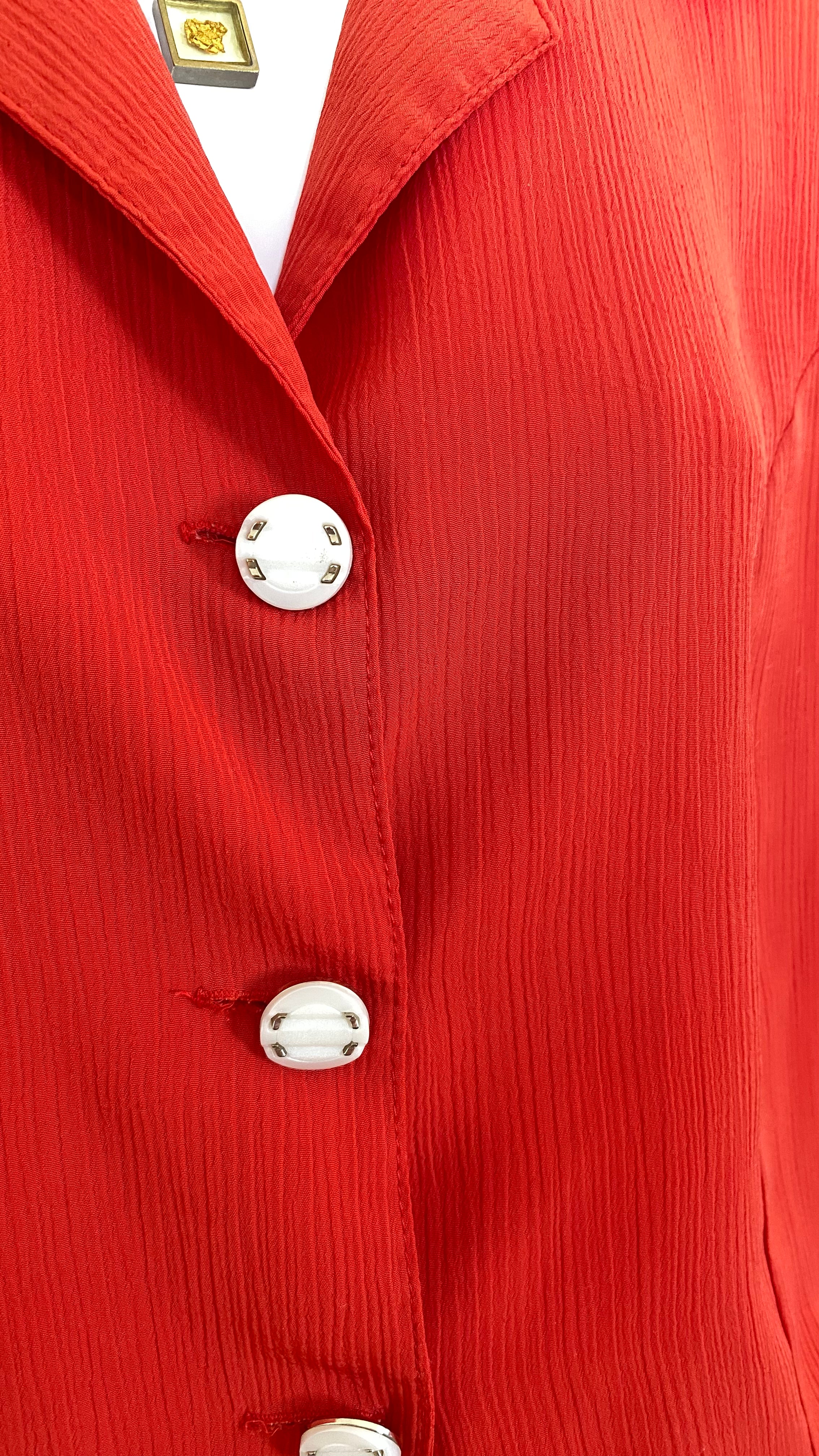 Cropped • T. 34 à 40 • Chemise vintage rouge crépon