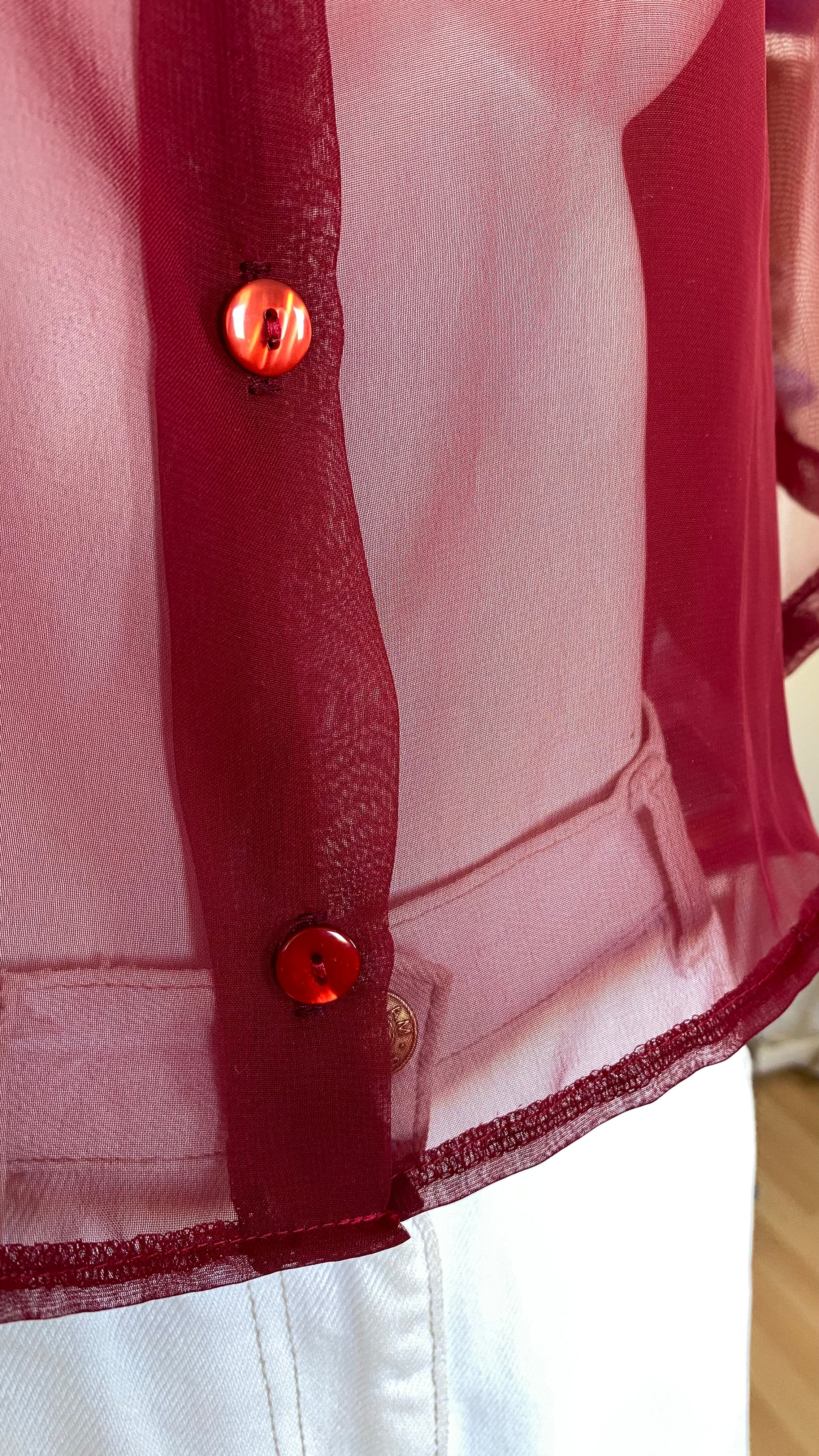 Cropped • T. 36 à 42 • Chemise transparente bordeaux
