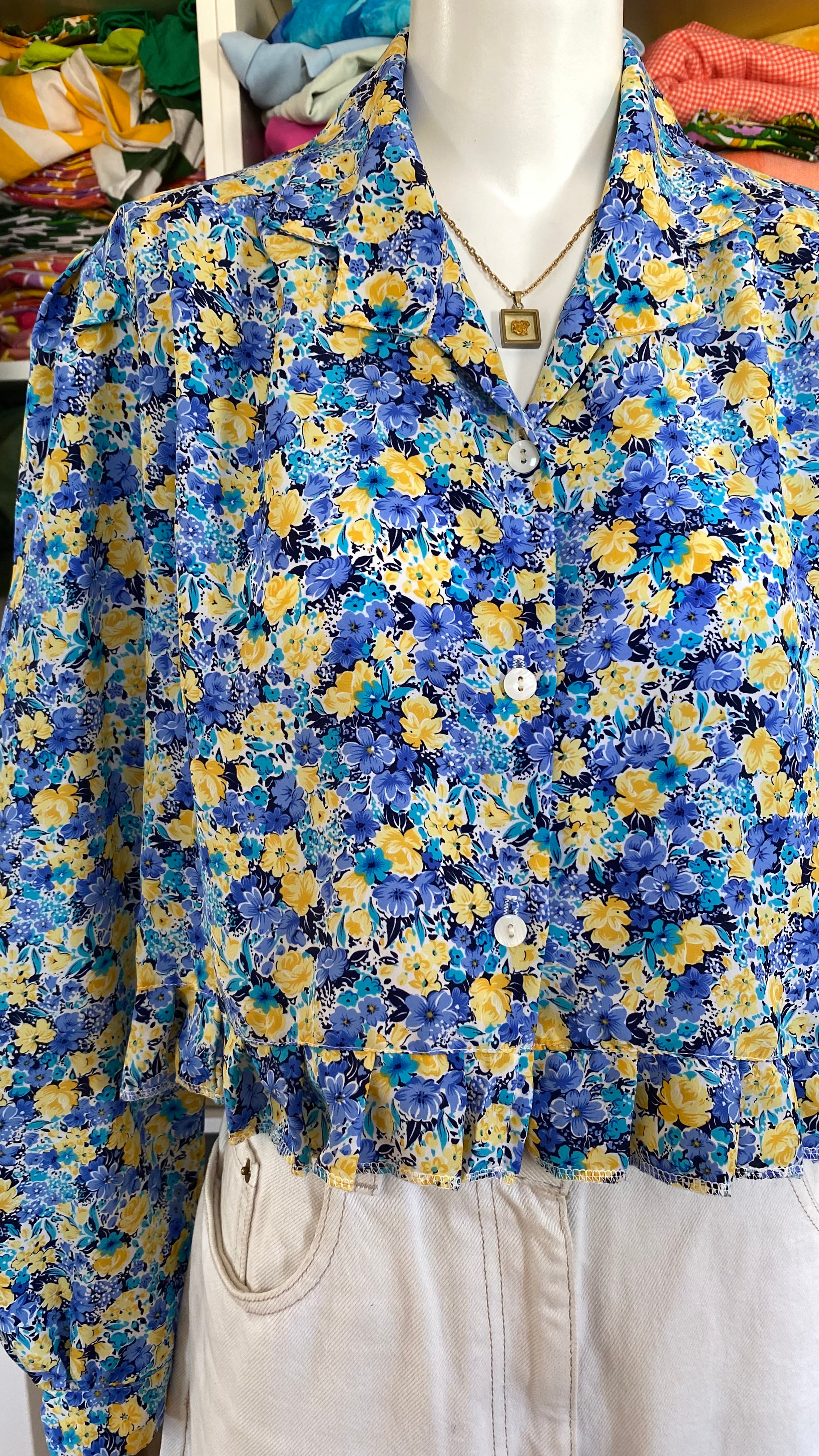 Froufrou • T. 36 à 42 • Chemise crop top liberty