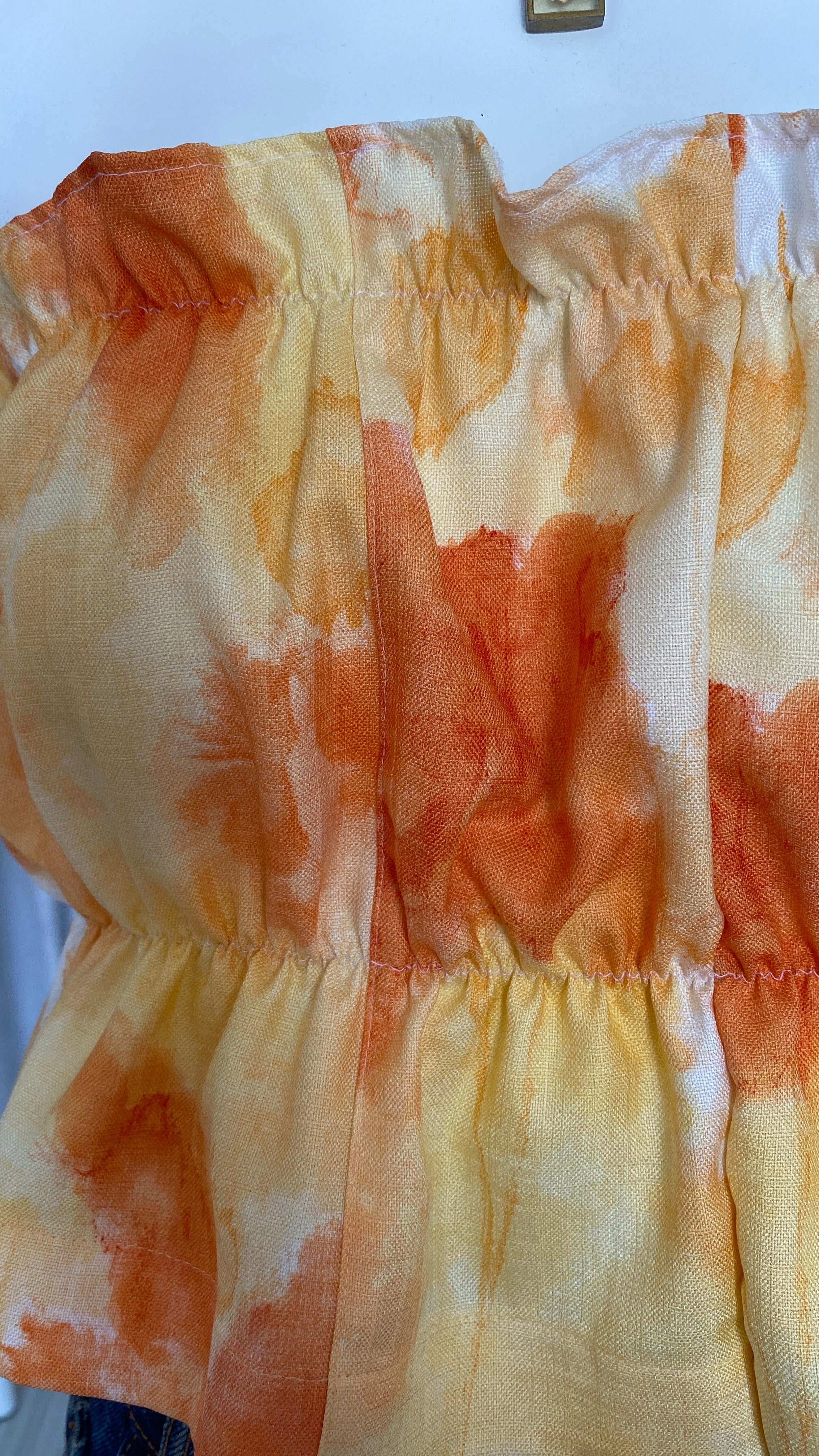 P'tis Ôh • T.XS • Haut bandeau à froufrou jaune et orange