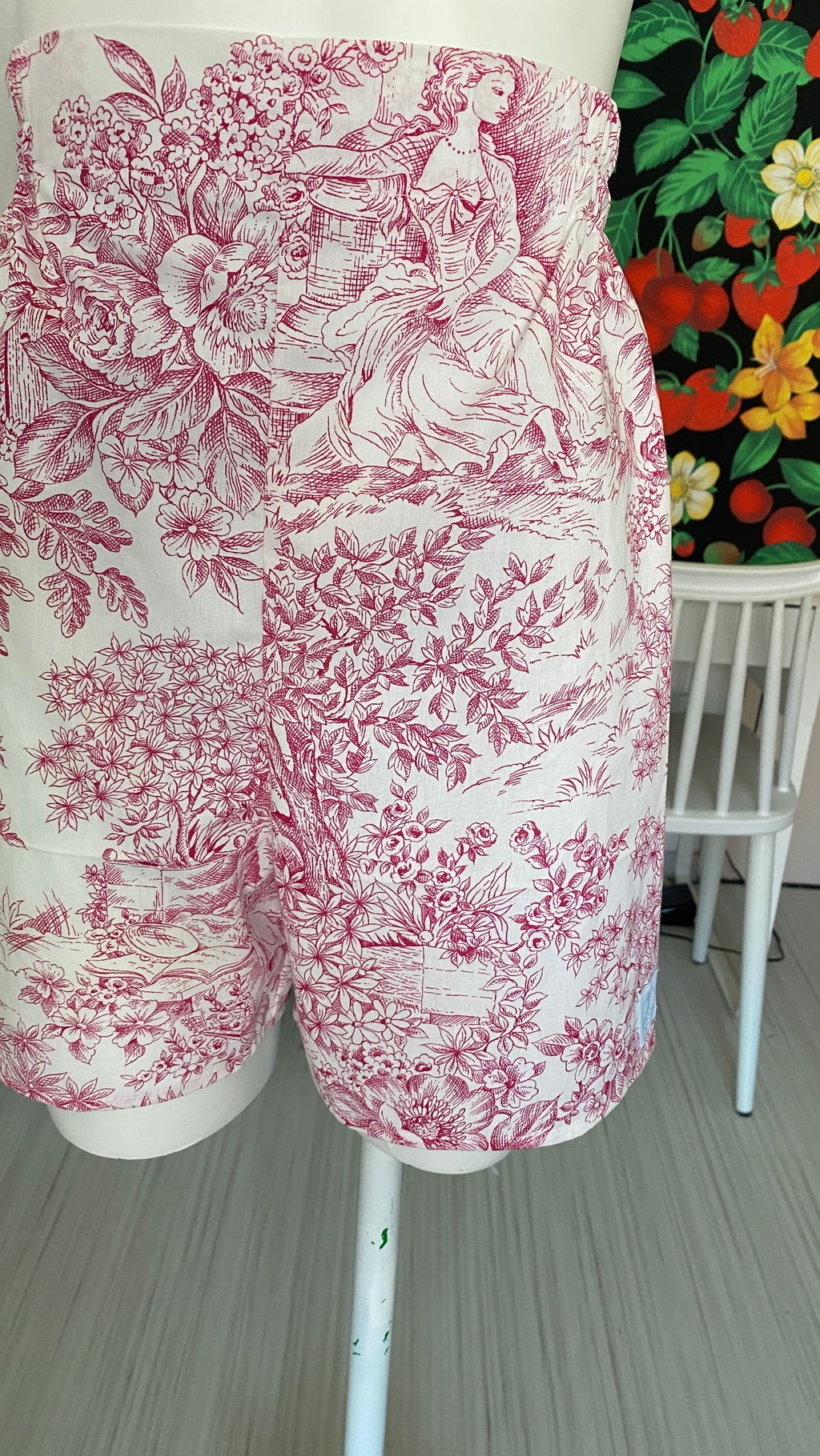 .Short • T.XS/S à XL • Short coton toile de jouy rose