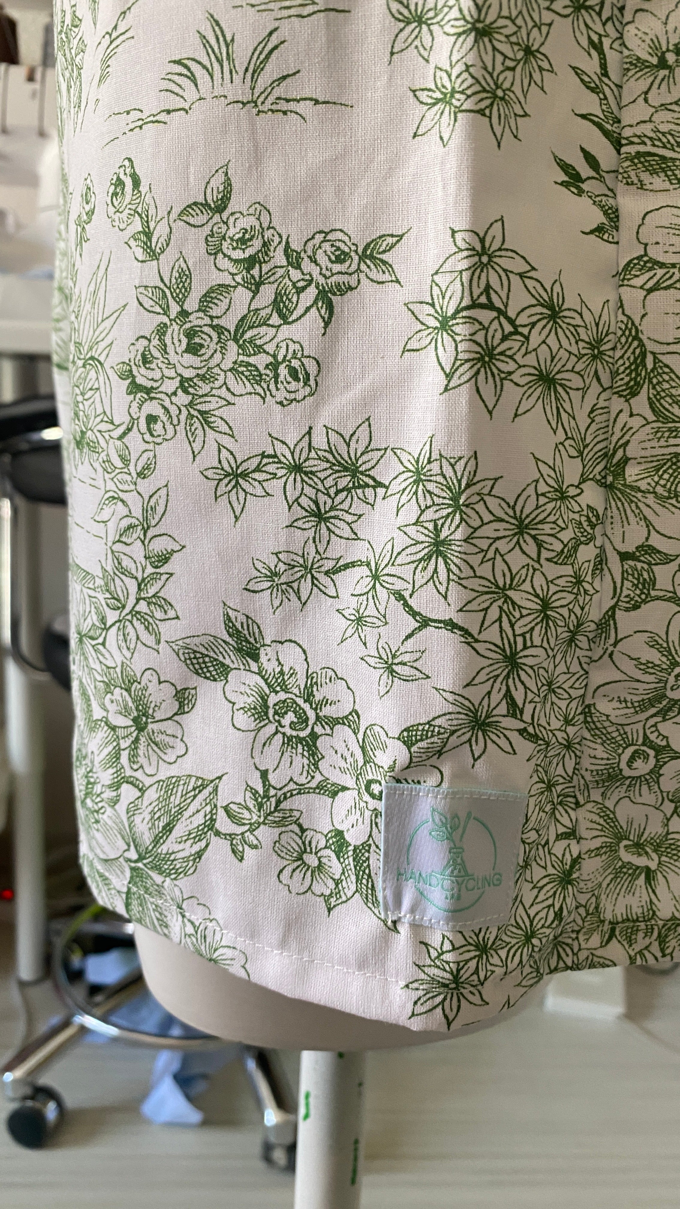 .Short • T.XS/S à XL • Short coton toile de jouy vert