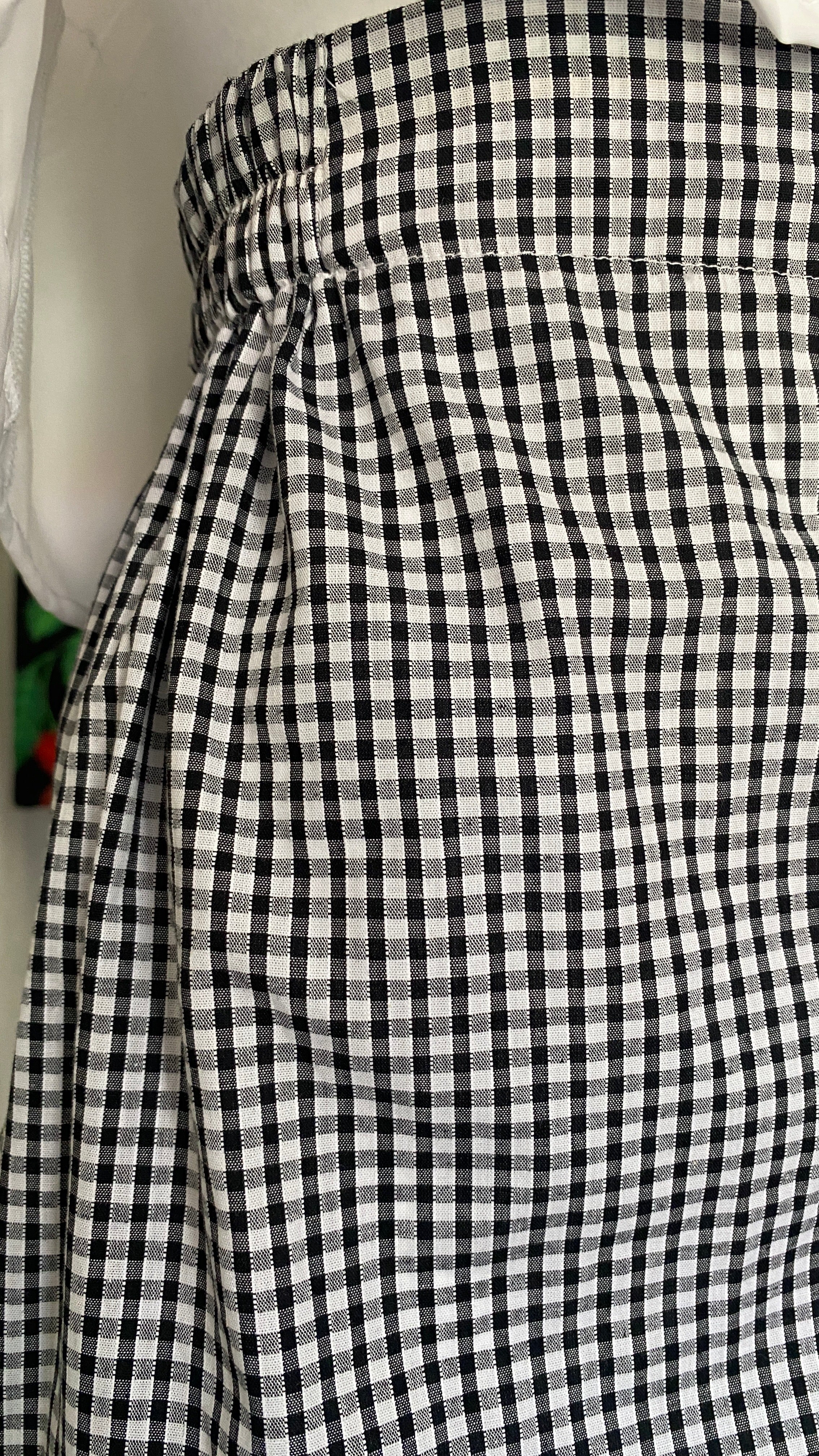 Short • T.XS/S à XL • Short coton vichy noir