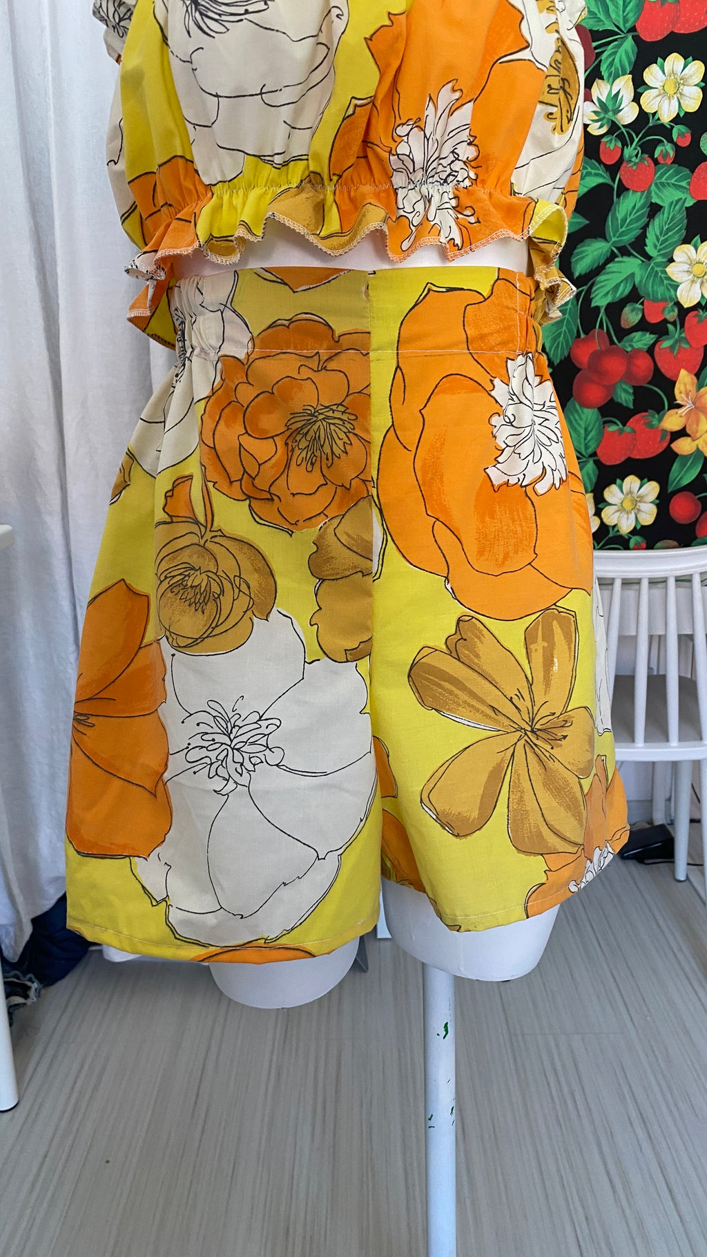 Short • T.S • Short upcyclé motifs floraux 70s