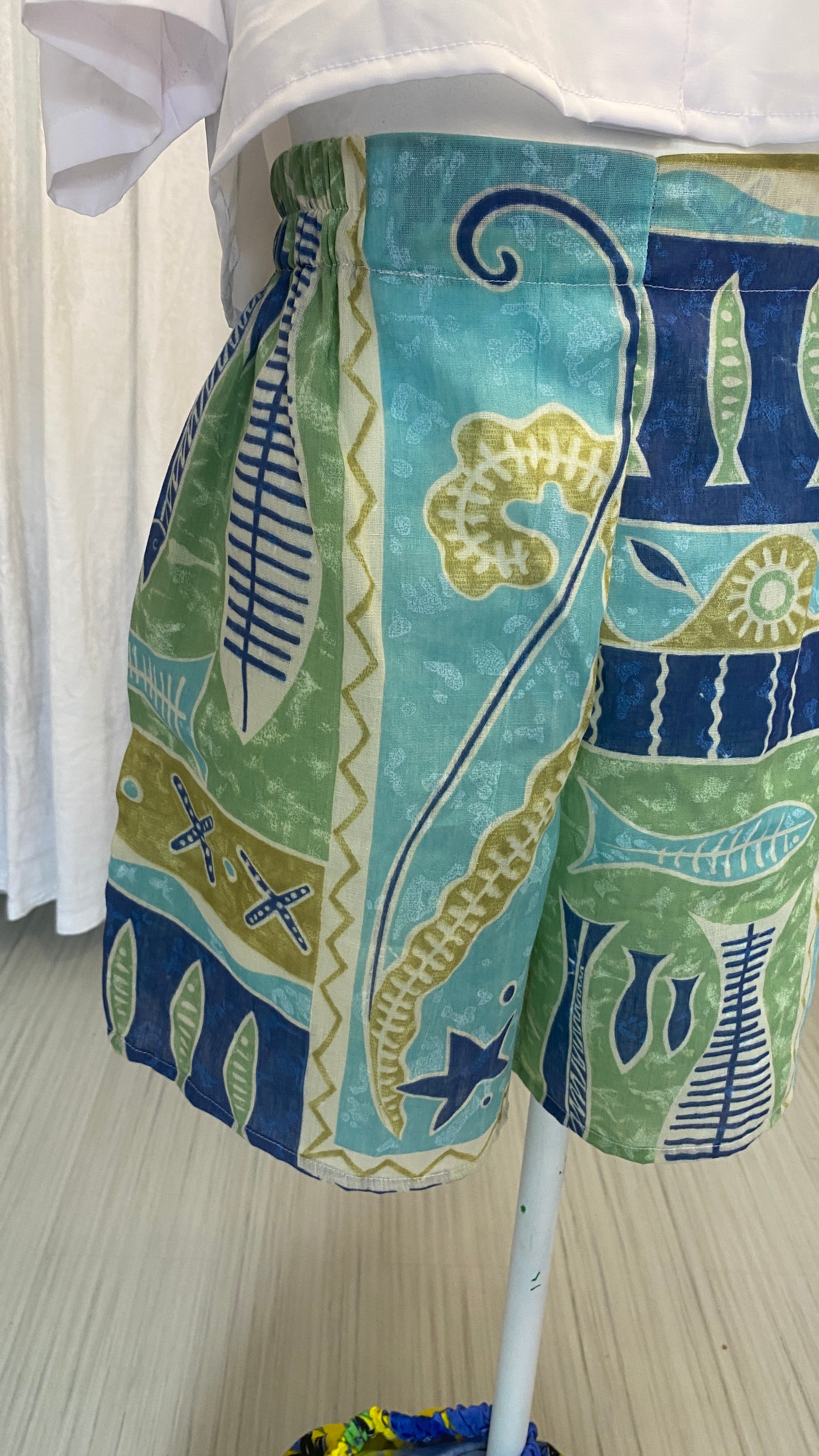 Short • T.XS/S, M et XL • Short upcyclé motifs marins