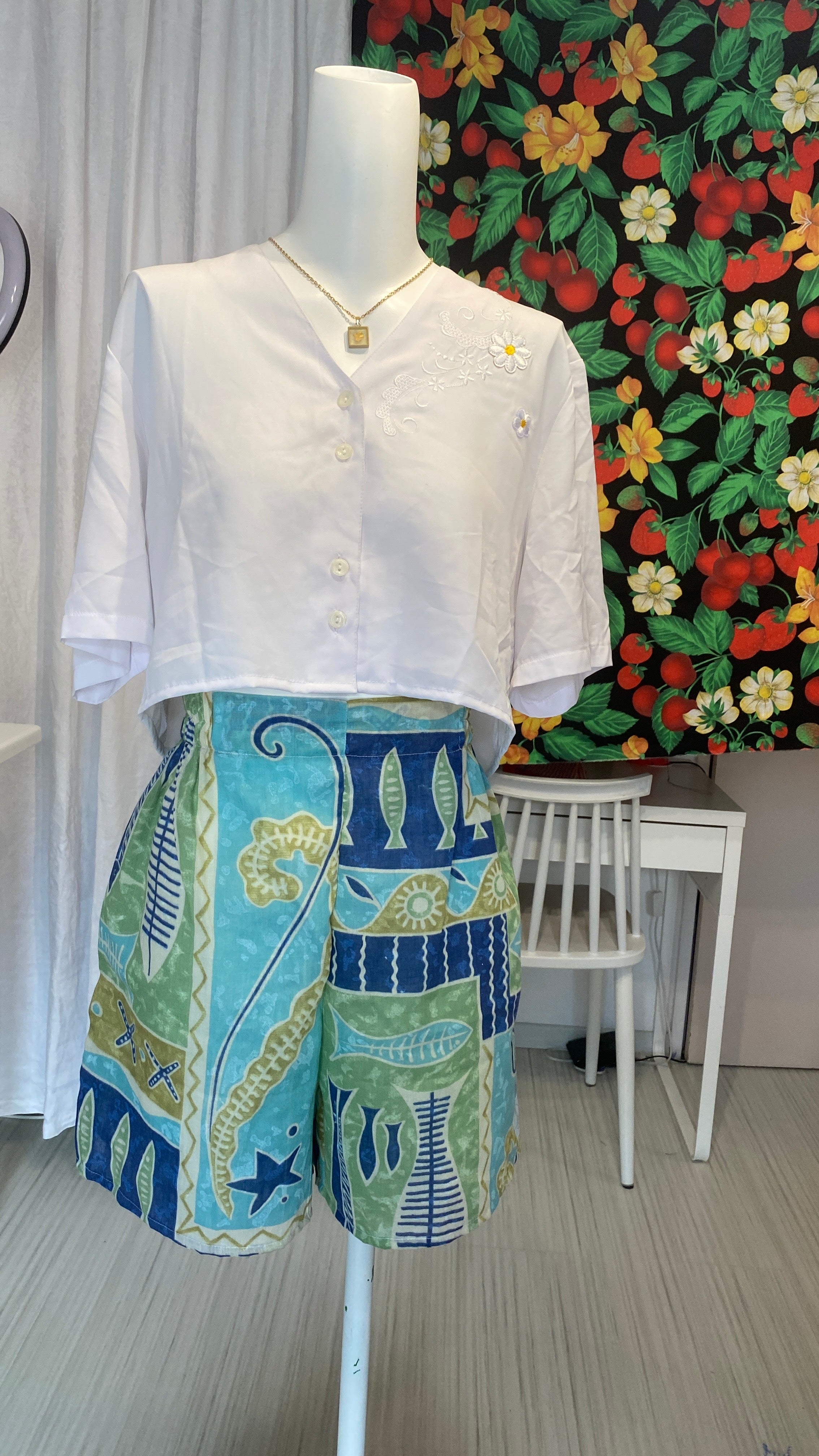 Short • T.XS/S, M et XL • Short upcyclé motifs marins