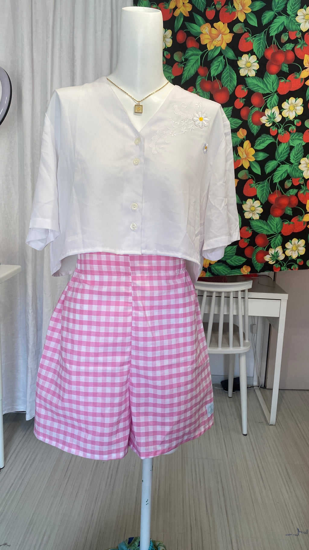Short • T.XS/S, M, L et XL • Short vichy rose