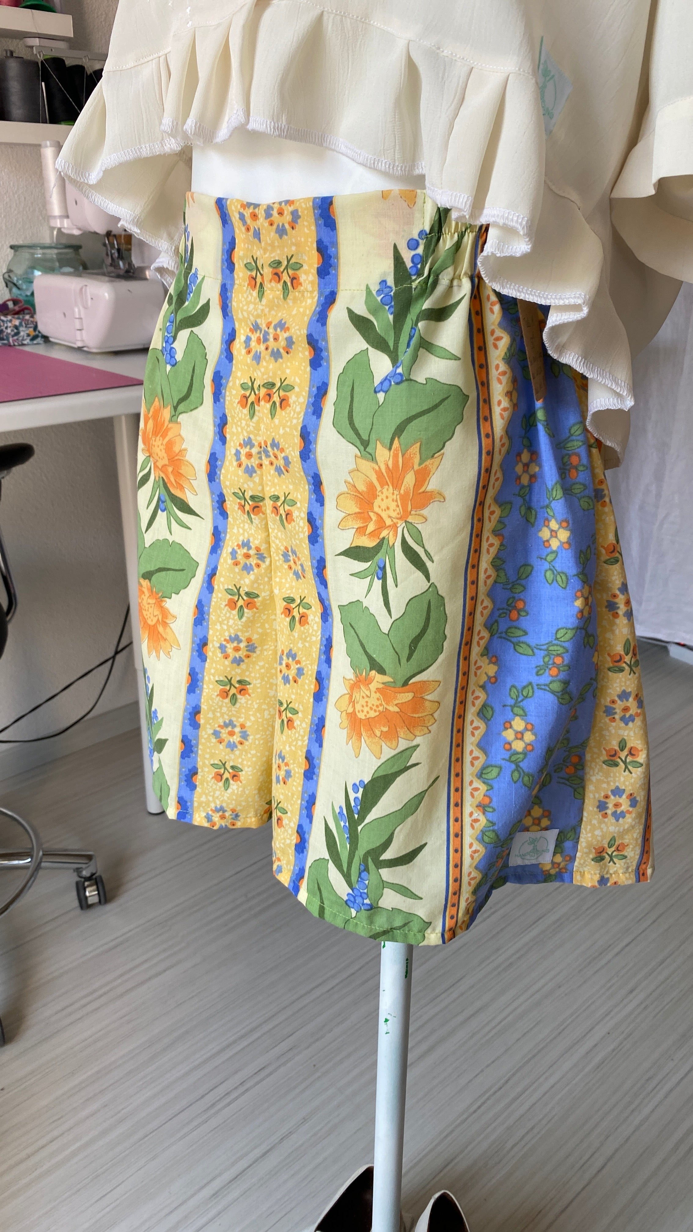 Short • T.XS/S et M • Short upcyclé provençal pastel