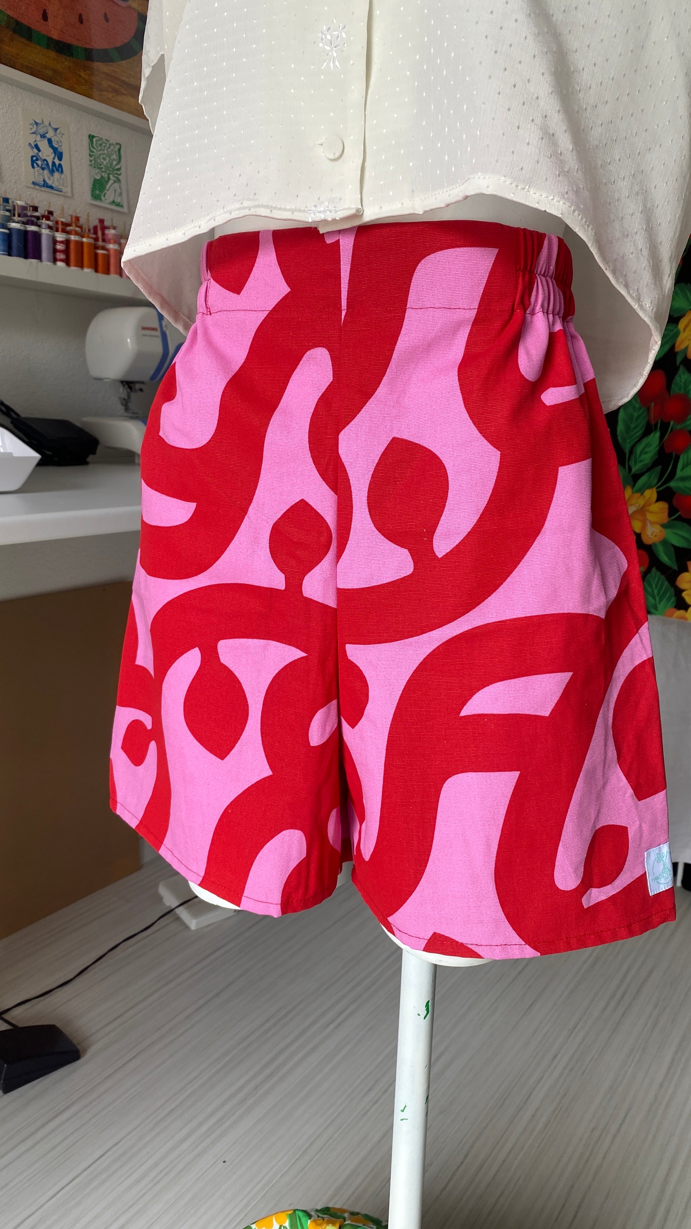 .Short • T.XS/S à XL • Magnifique short rose & rouge