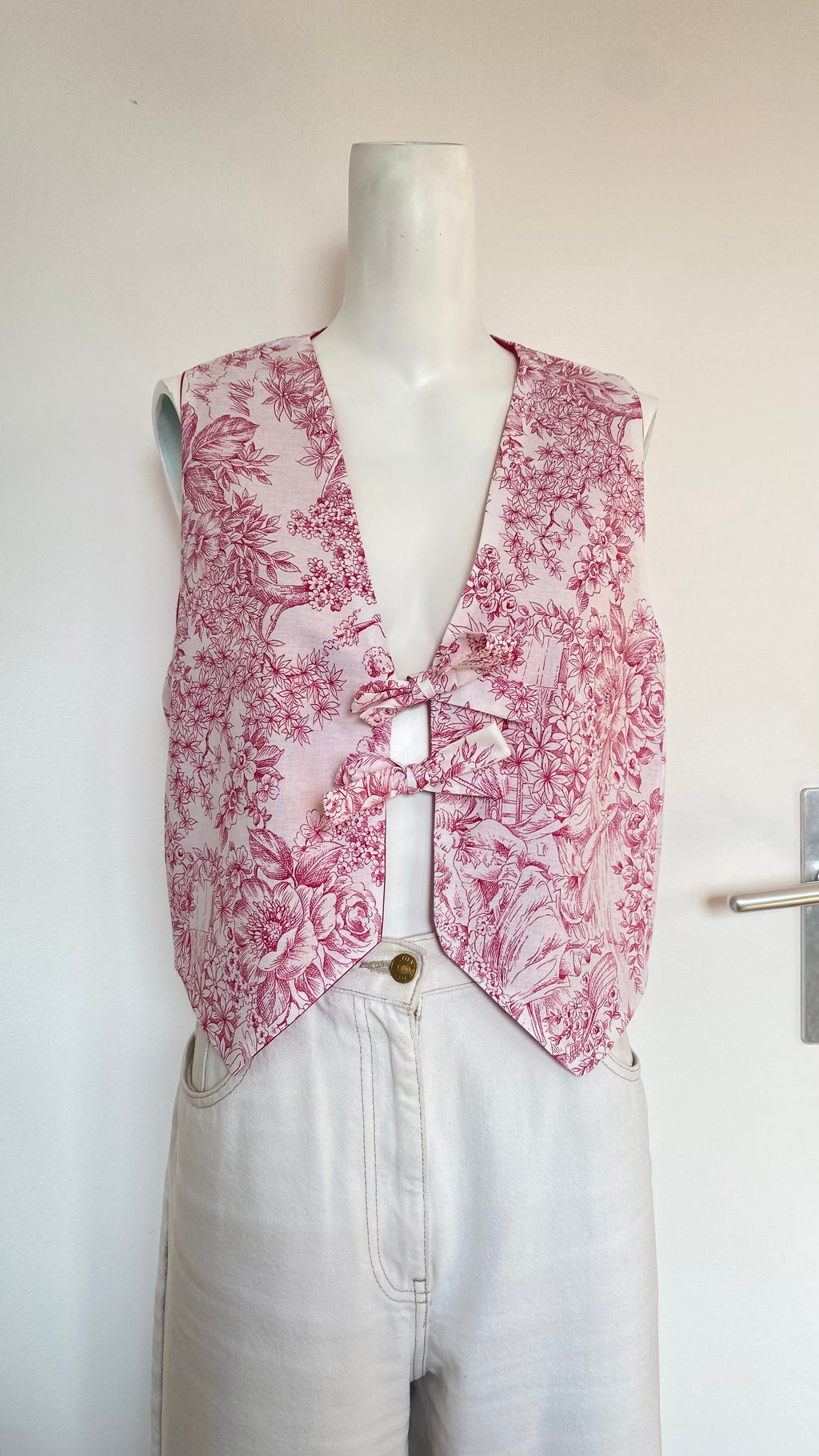 Veston réversible  • Taille unique • Veston motif jouy rose
