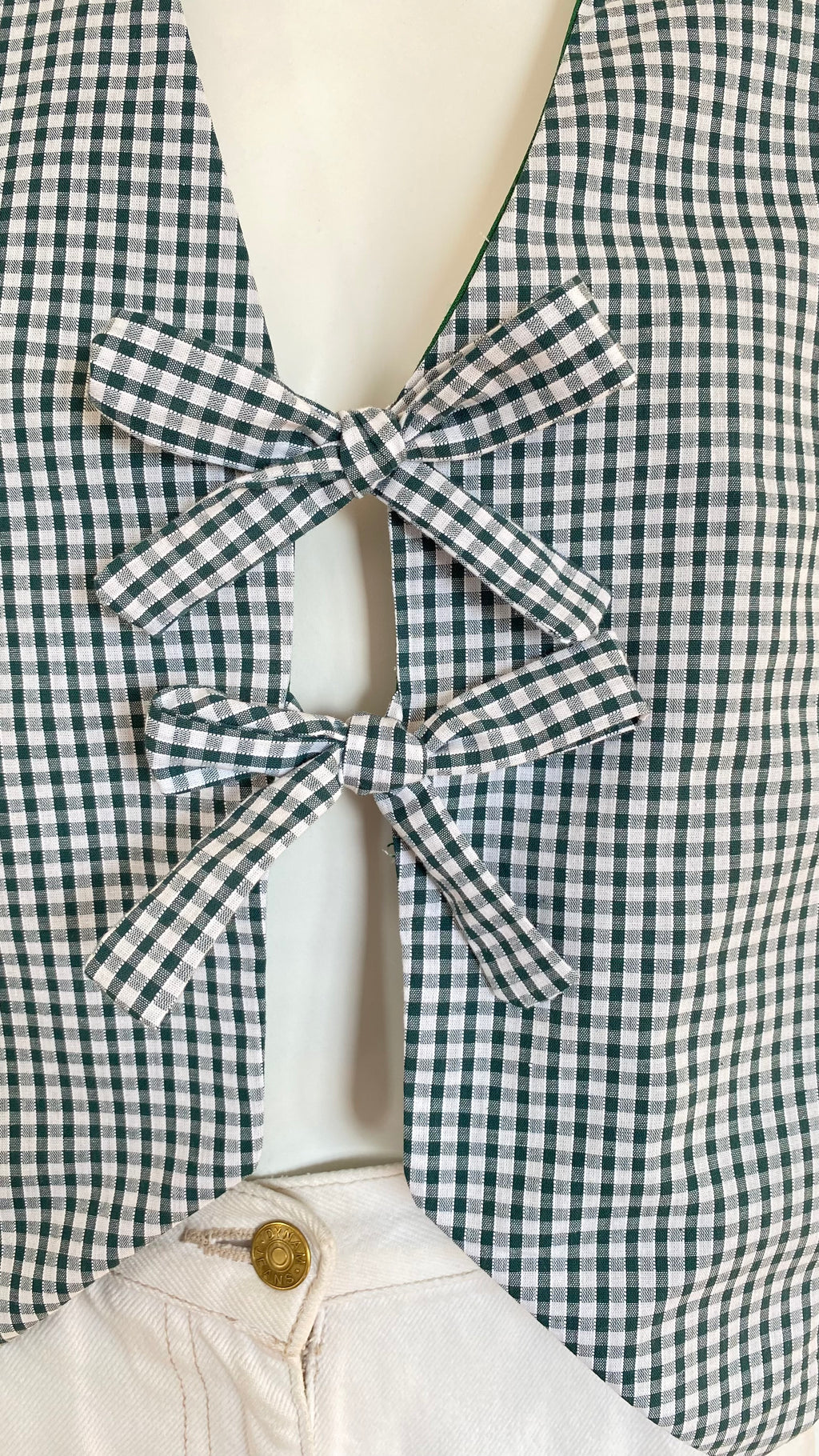 Veston réversible  • Taille unique • Veston motif vichy vert foncé et tissus vert